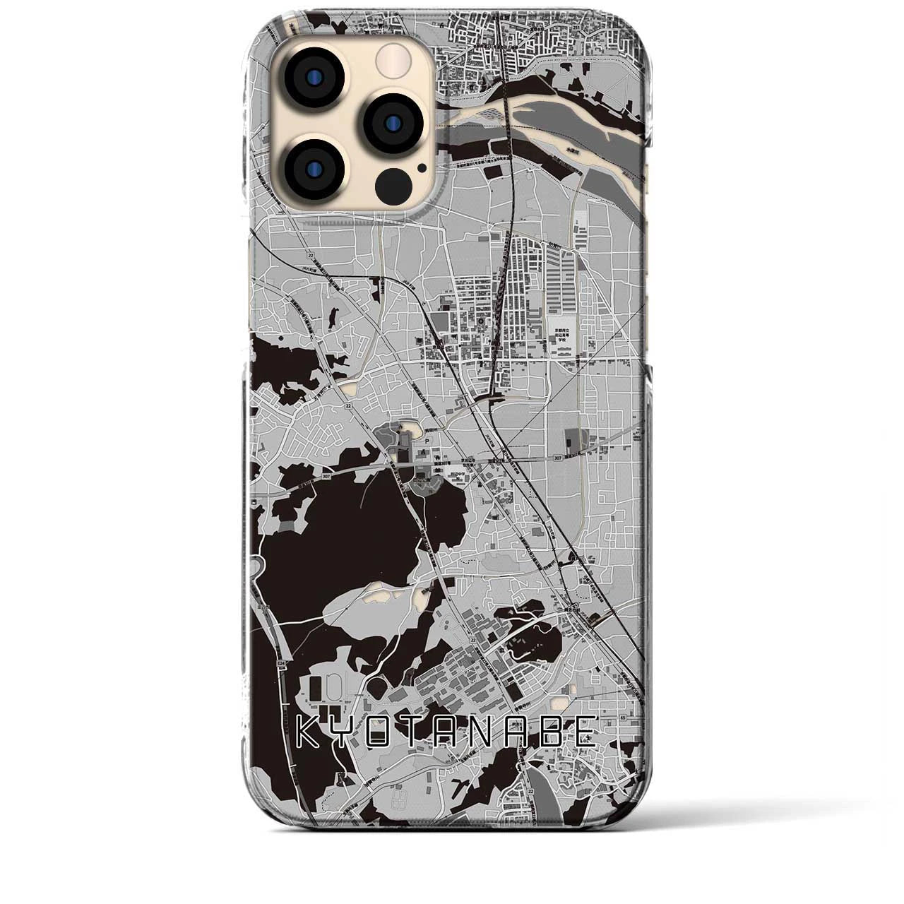 【京田辺(京都府)】地図柄iPhoneケース(クリアタイプ)