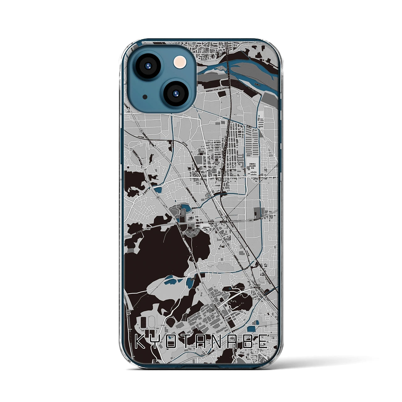 【京田辺(京都府)】地図柄iPhoneケース(クリアタイプ)