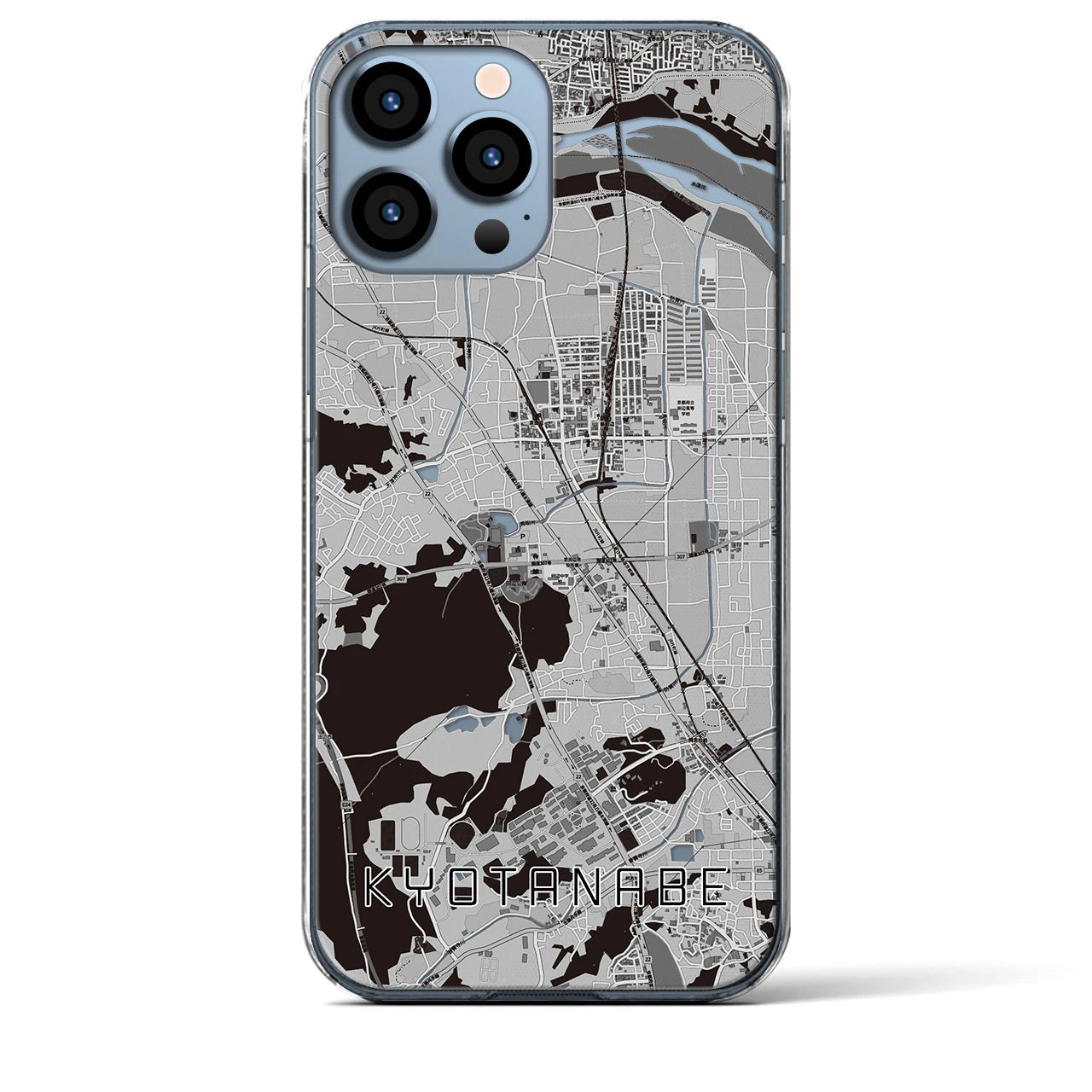 【京田辺(京都府)】地図柄iPhoneケース(クリアタイプ)