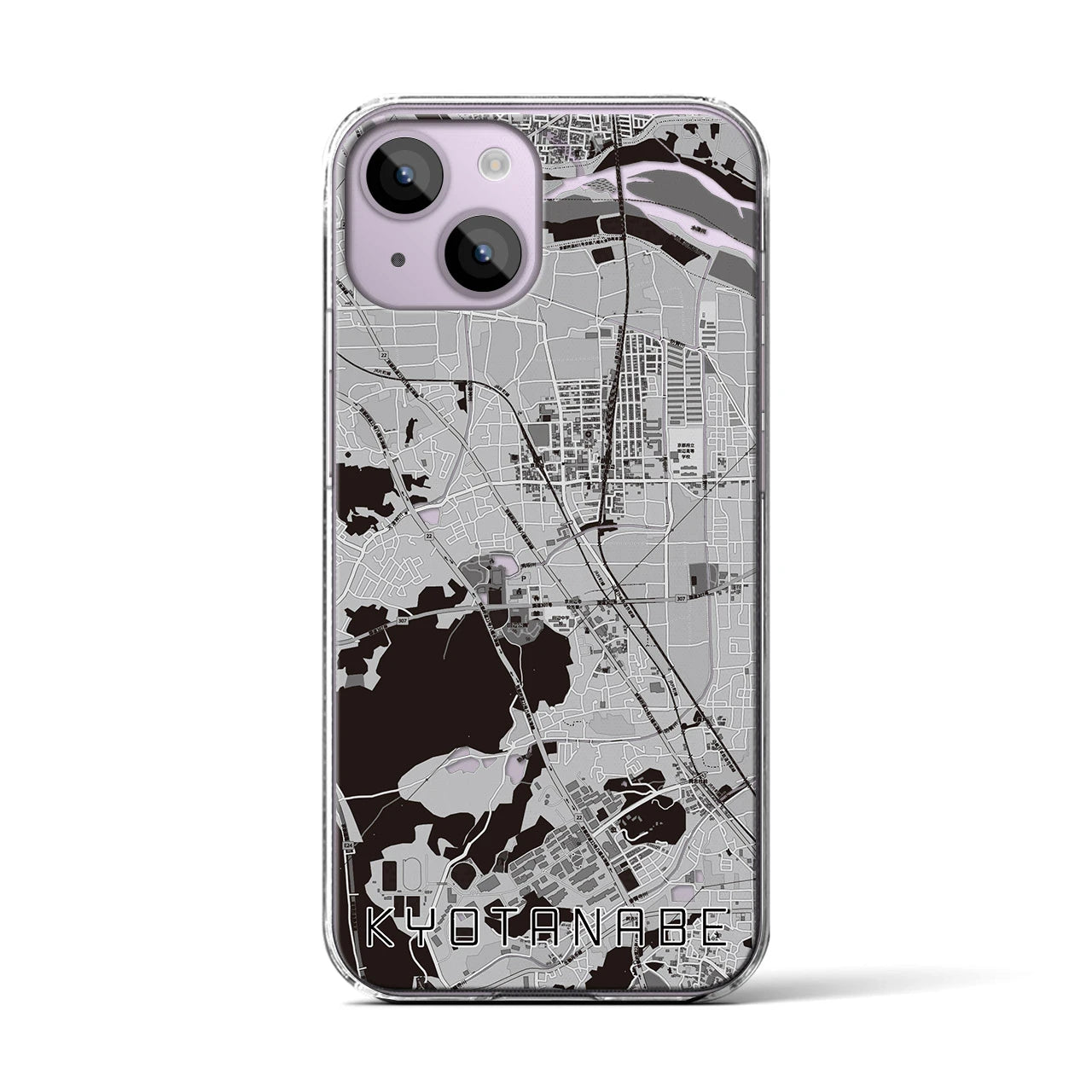 【京田辺(京都府)】地図柄iPhoneケース(クリアタイプ)