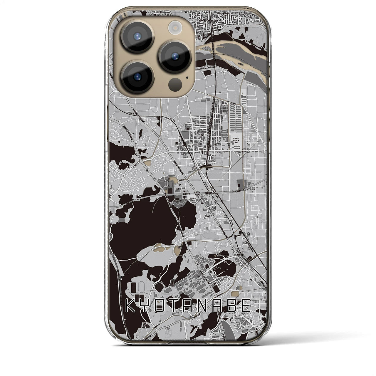 【京田辺(京都府)】地図柄iPhoneケース(クリアタイプ)