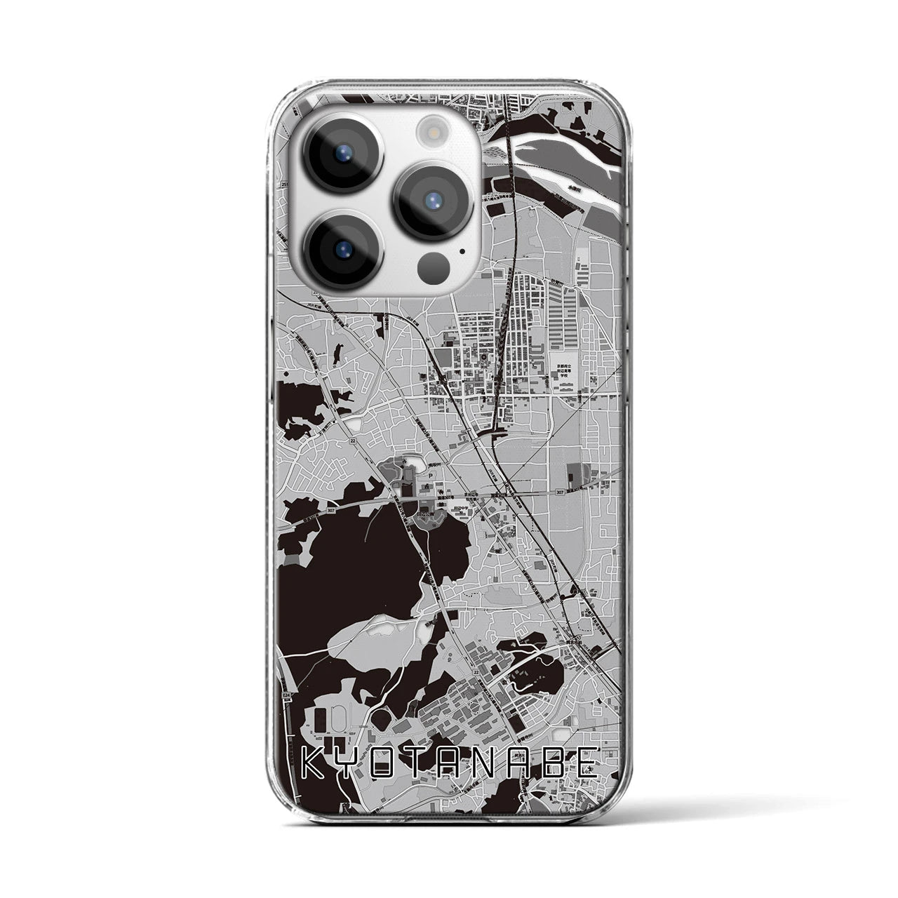 【京田辺(京都府)】地図柄iPhoneケース(クリアタイプ)