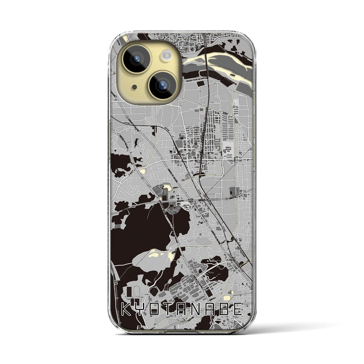 【京田辺(京都府)】地図柄iPhoneケース(クリアタイプ)