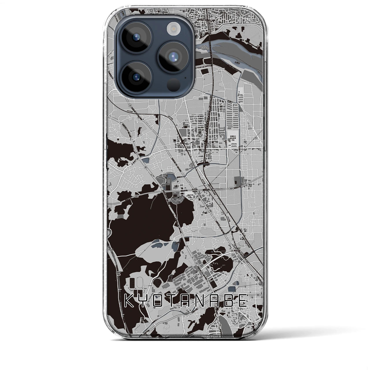 【京田辺(京都府)】地図柄iPhoneケース(クリアタイプ)