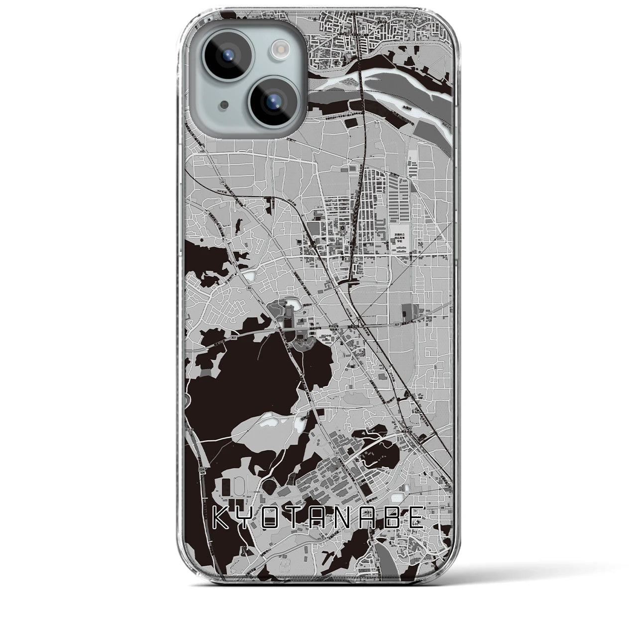 【京田辺(京都府)】地図柄iPhoneケース(クリアタイプ)