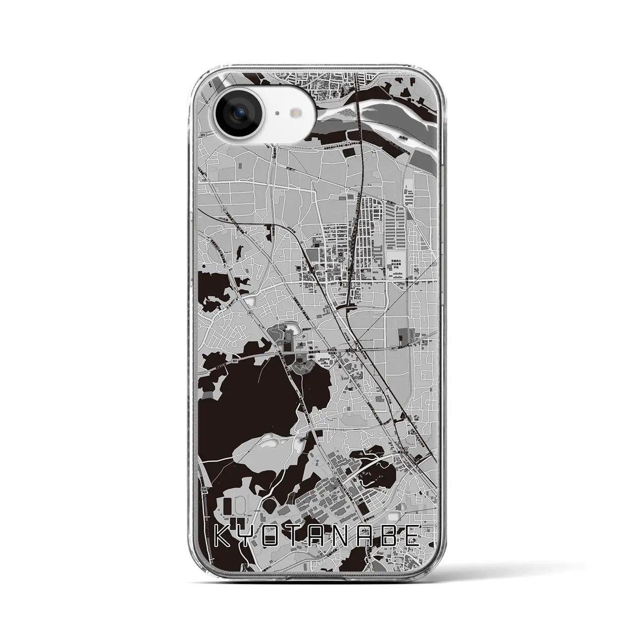 【京田辺(京都府)】地図柄iPhoneケース(クリアタイプ)