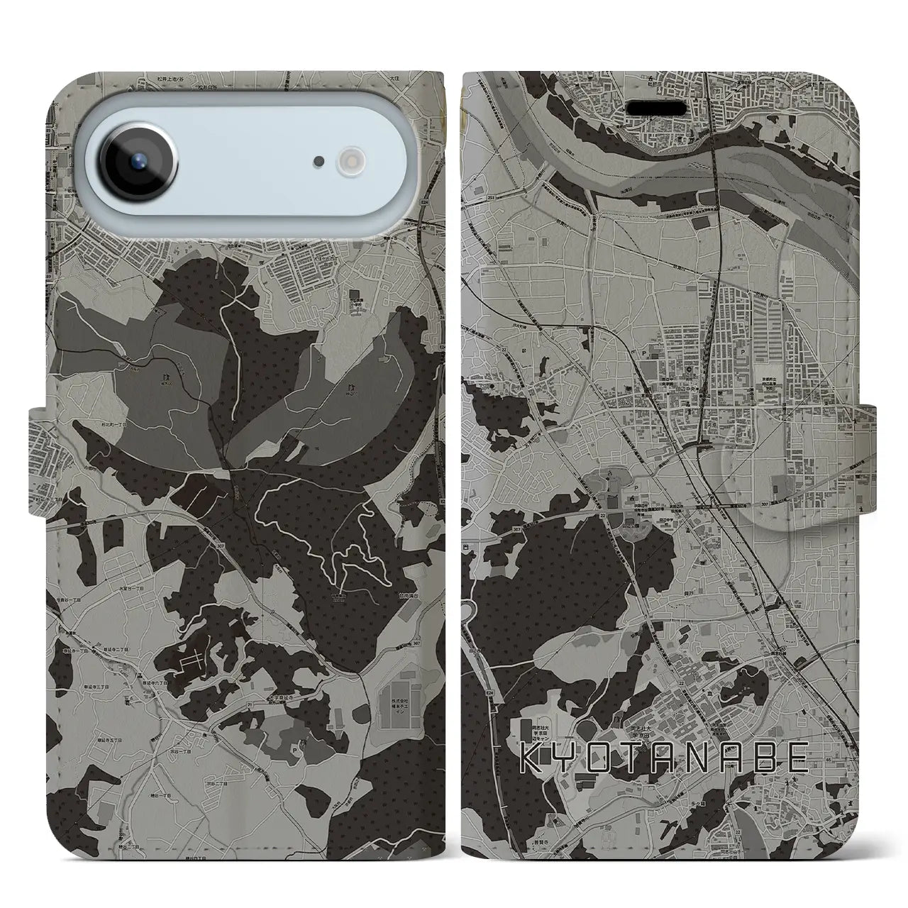 【京田辺(京都府)】地図柄iPhoneケース(手帳タイプ)