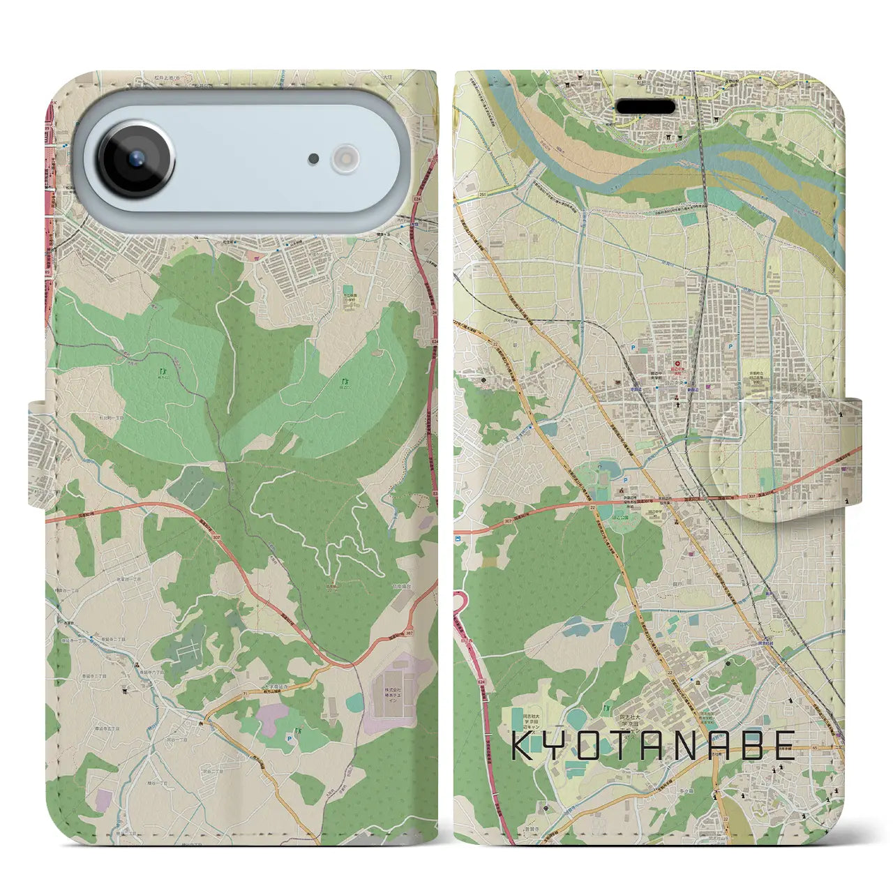 【京田辺(京都府)】地図柄iPhoneケース(手帳タイプ)