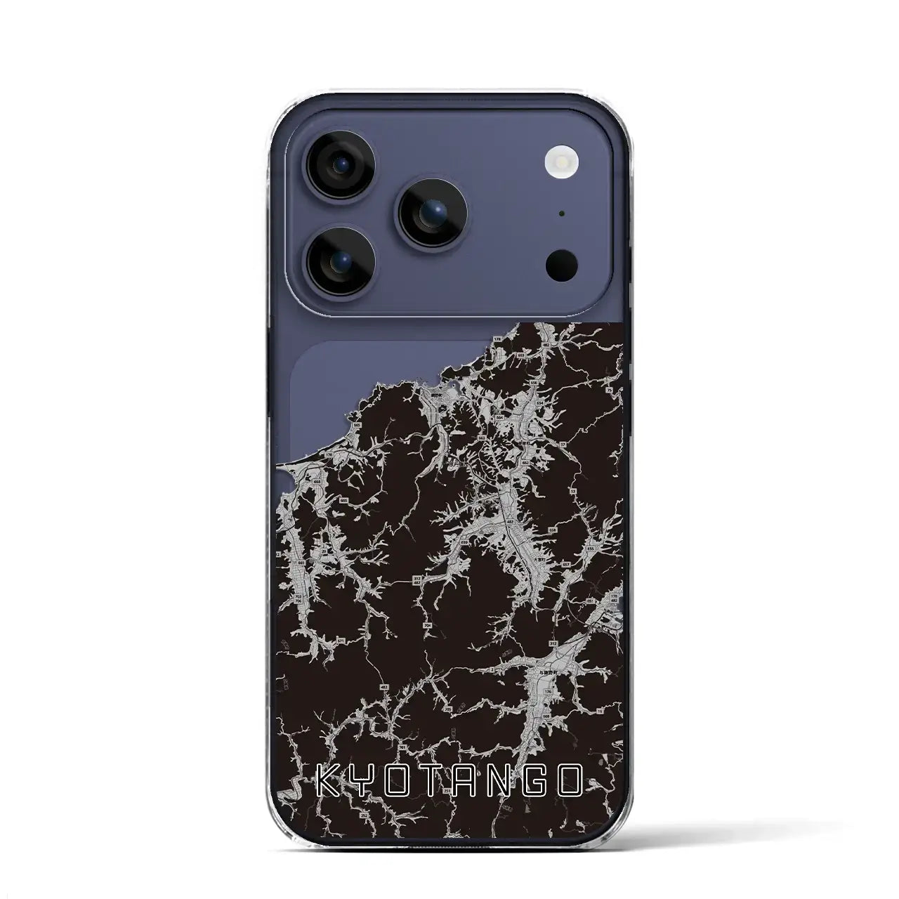 【京丹後(京都府)】地図柄iPhoneケース(クリアタイプ)モノトーン・iPhone 17 Pro Max 用