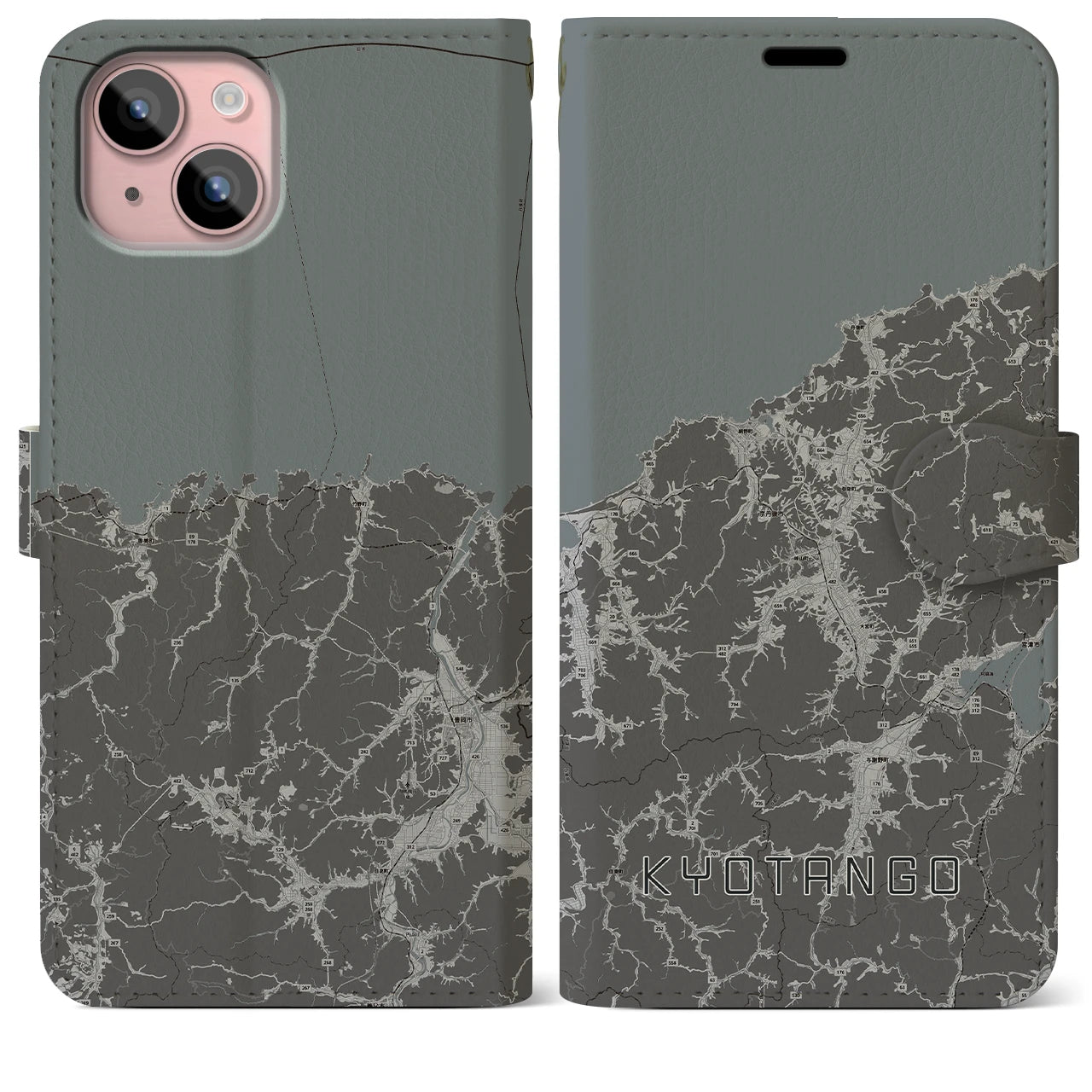 【京丹後(京都府)】地図柄iPhoneケース(手帳タイプ)