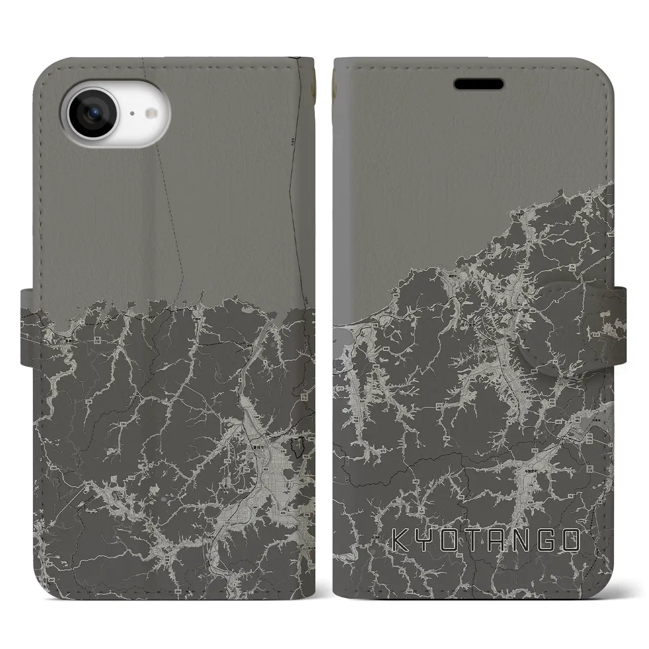 【京丹後(京都府)】地図柄iPhoneケース(手帳タイプ)