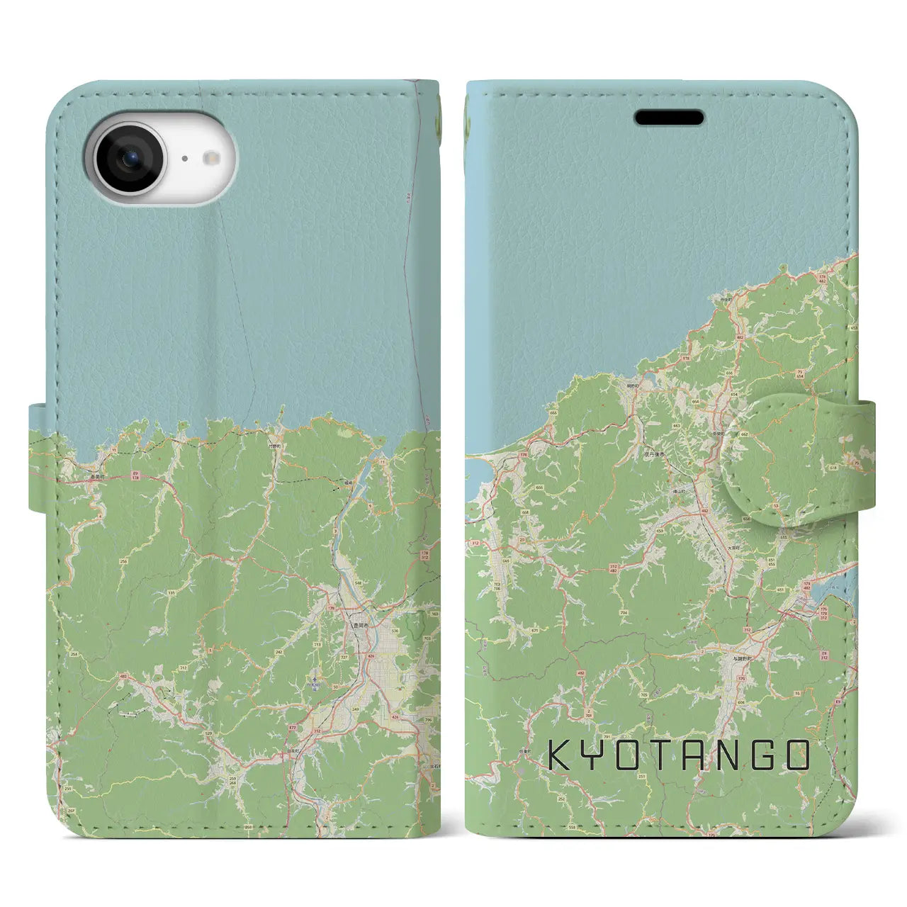 【京丹後(京都府)】地図柄iPhoneケース(手帳タイプ)