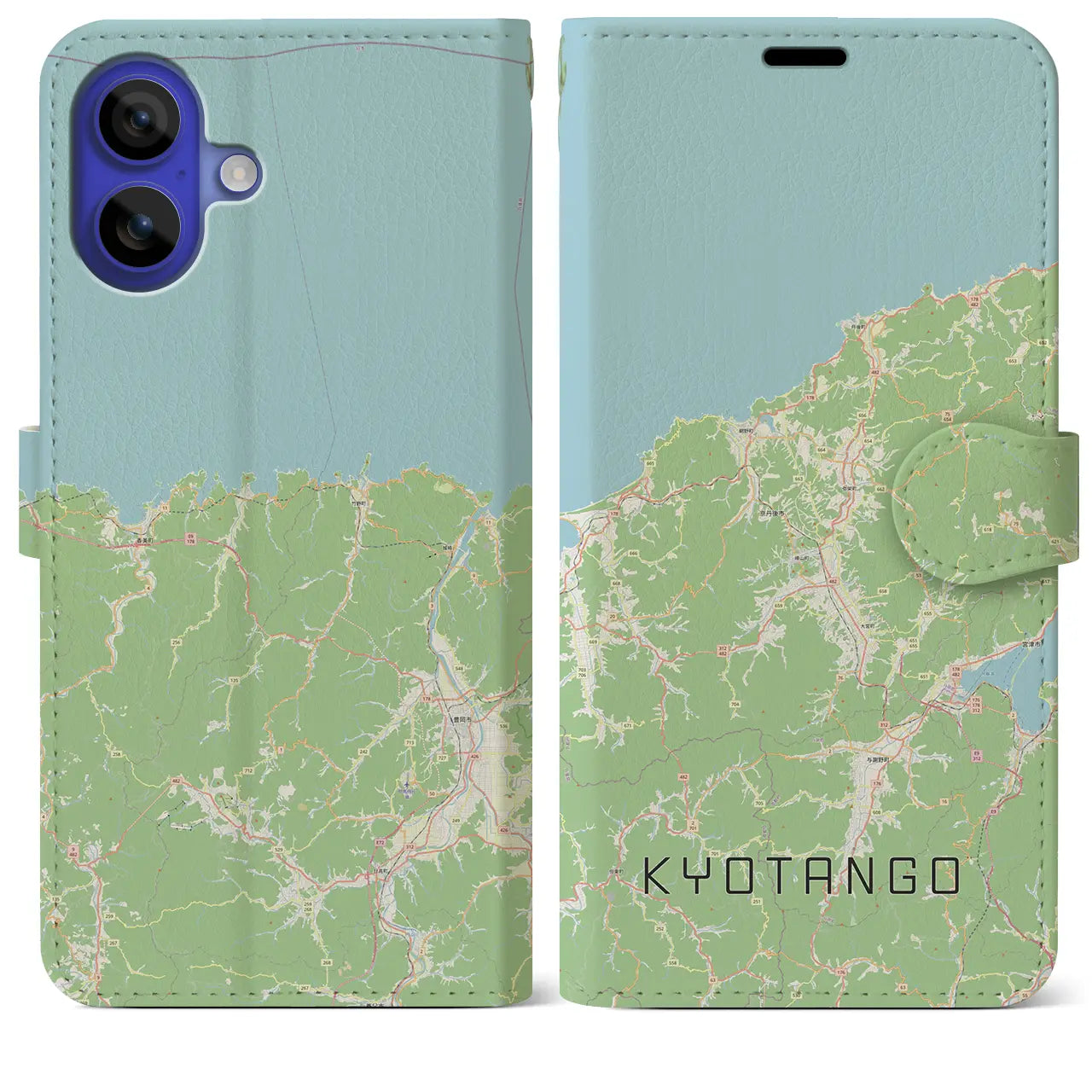 【京丹後(京都府)】地図柄iPhoneケース(手帳タイプ)ナチュラル・iPhone 16 Pro Max 用