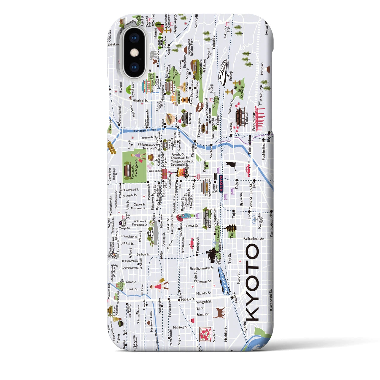【京都】イラストマップiPhoneケース(バックカバータイプ)