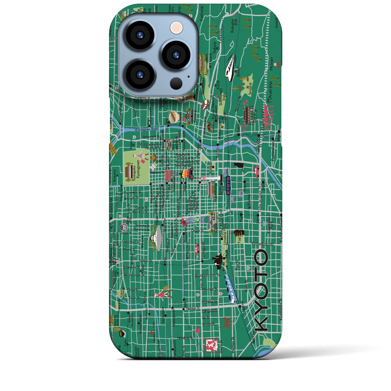 【京都】イラストマップiPhoneケース(バックカバータイプ)
