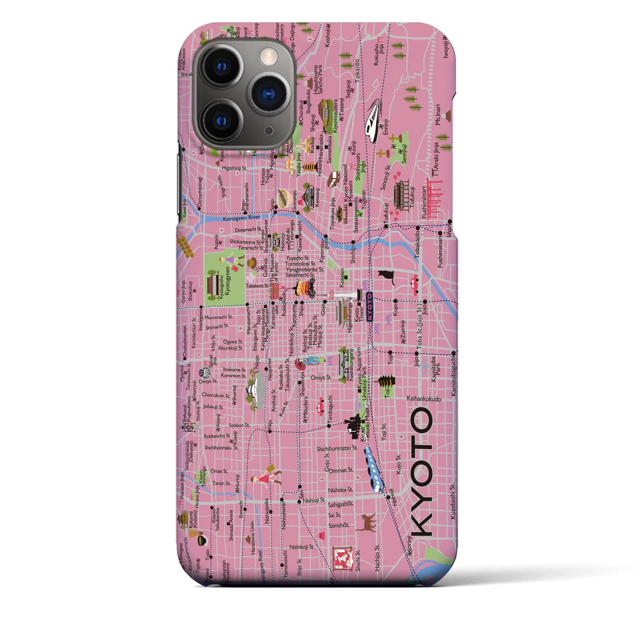 【京都】イラストマップiPhoneケース(バックカバータイプ)