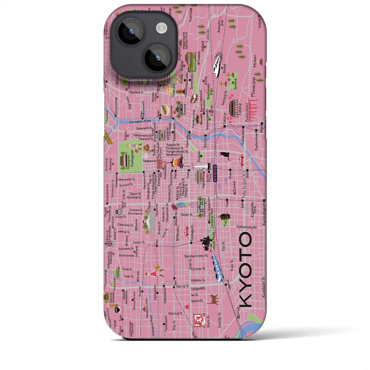 【京都】イラストマップiPhoneケース(バックカバータイプ)