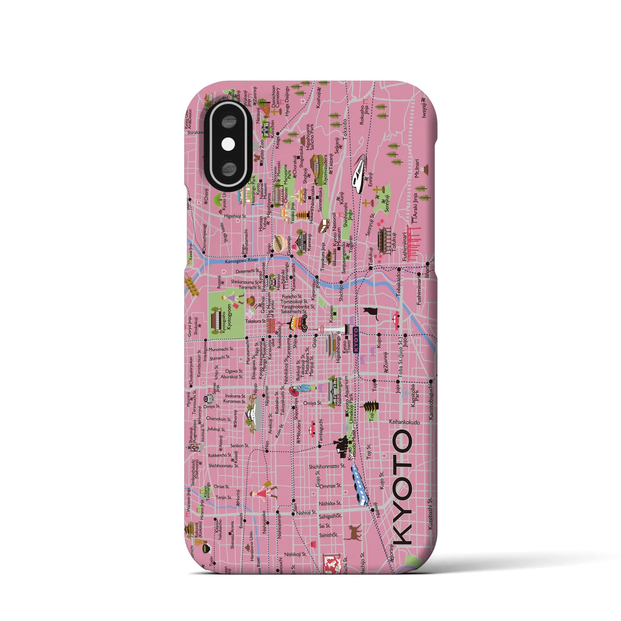 【京都】イラストマップiPhoneケース(バックカバータイプ)