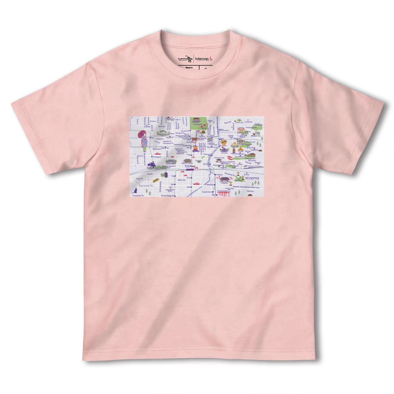 【京都(京都府)】イラストマップTシャツ