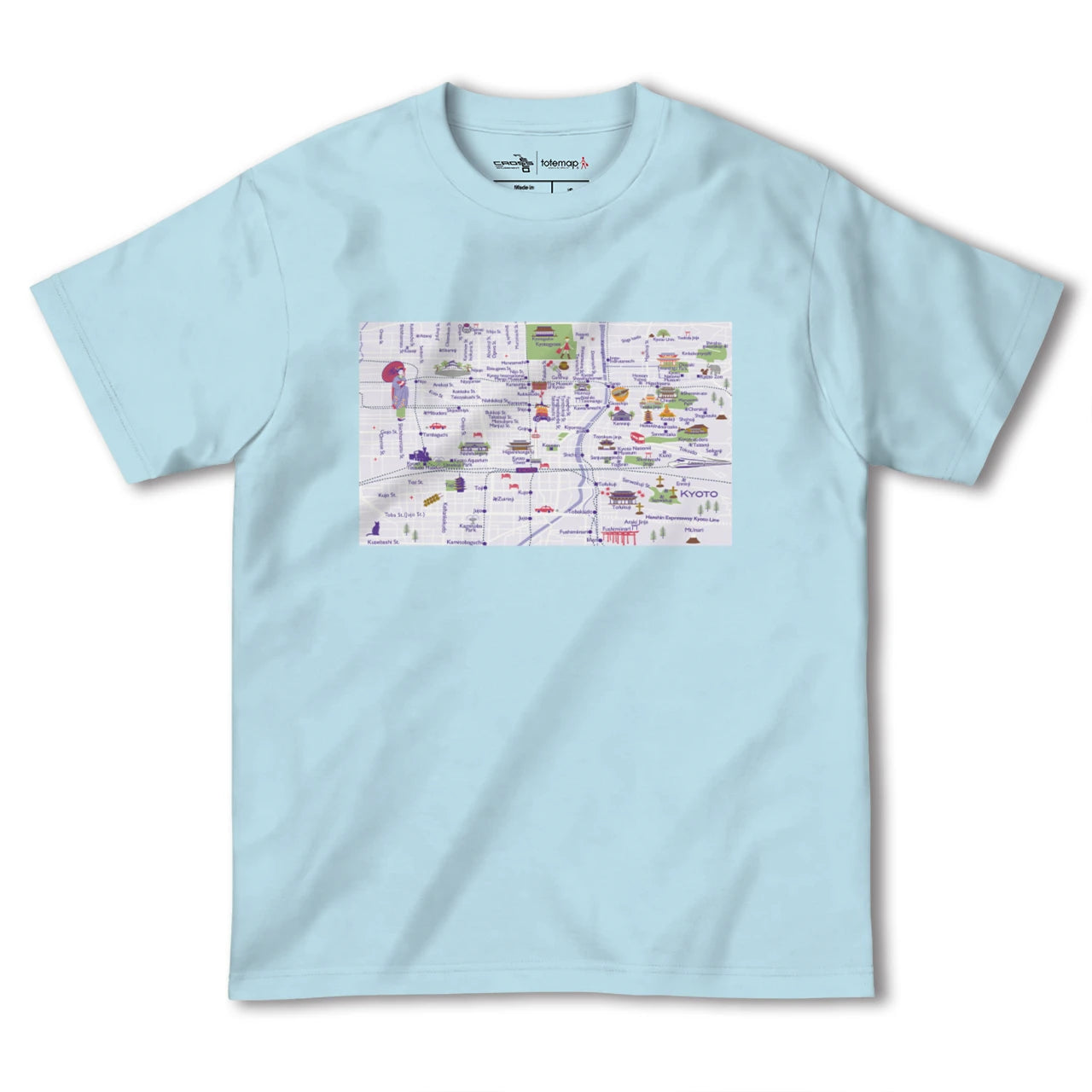 【京都(京都府)】イラストマップTシャツ