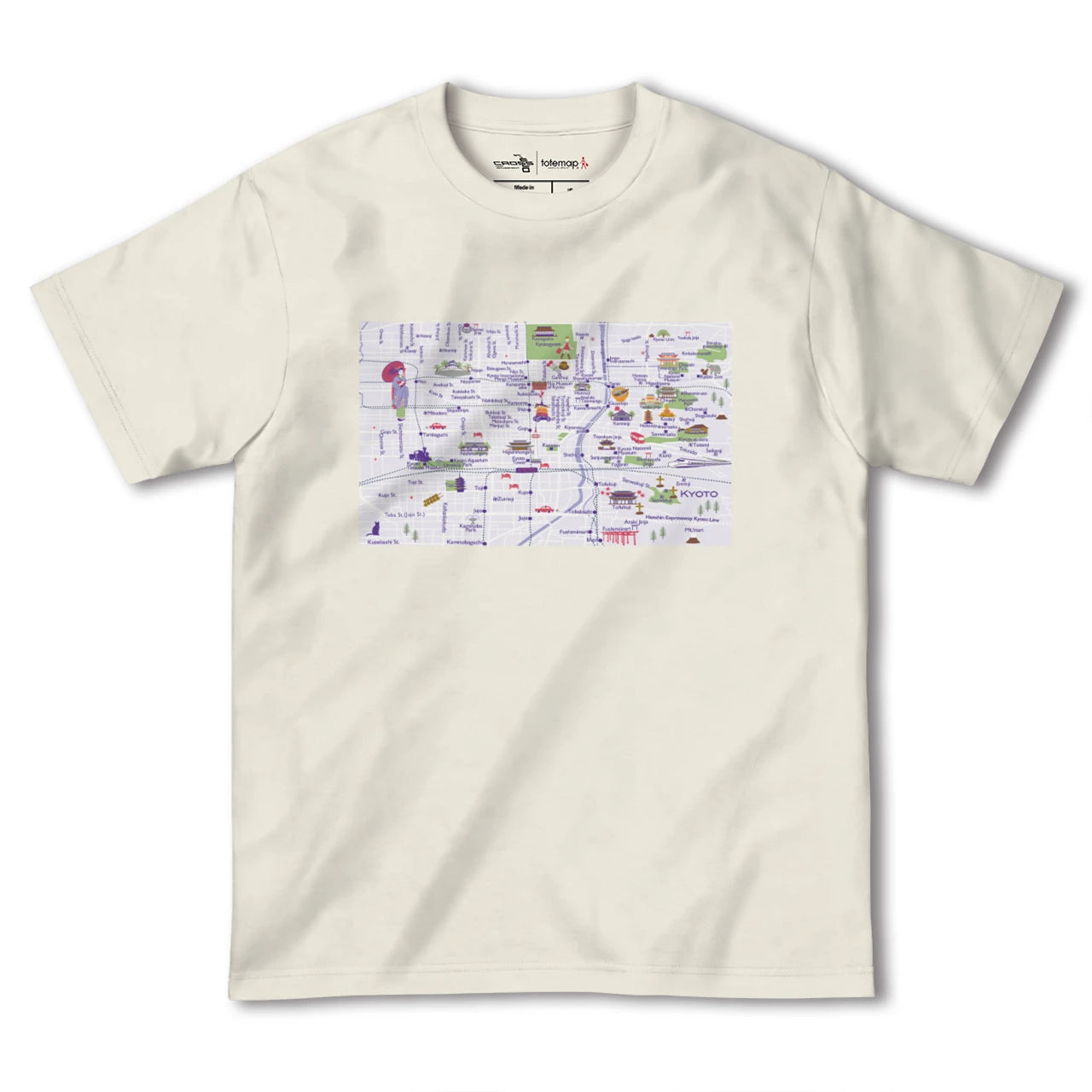 【京都(京都府)】イラストマップTシャツ