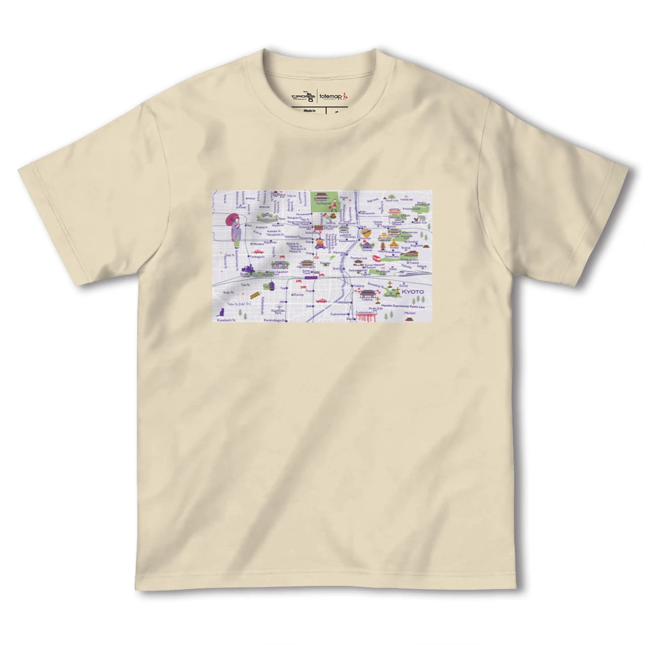 【京都(京都府)】イラストマップTシャツ