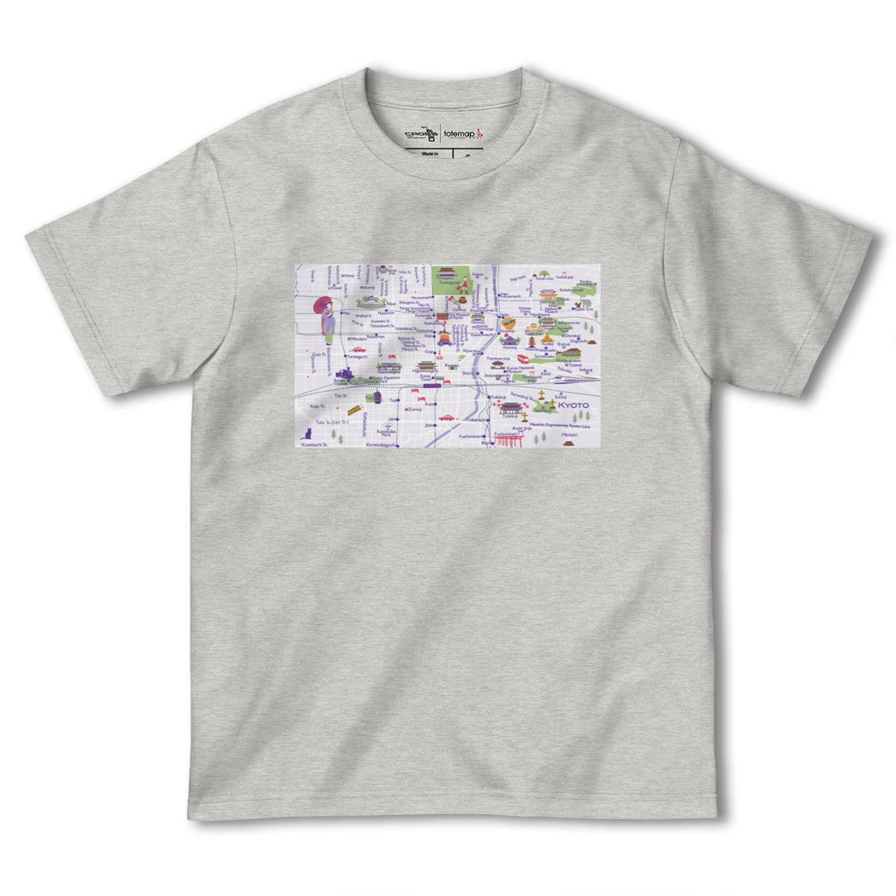 【京都(京都府)】イラストマップTシャツ