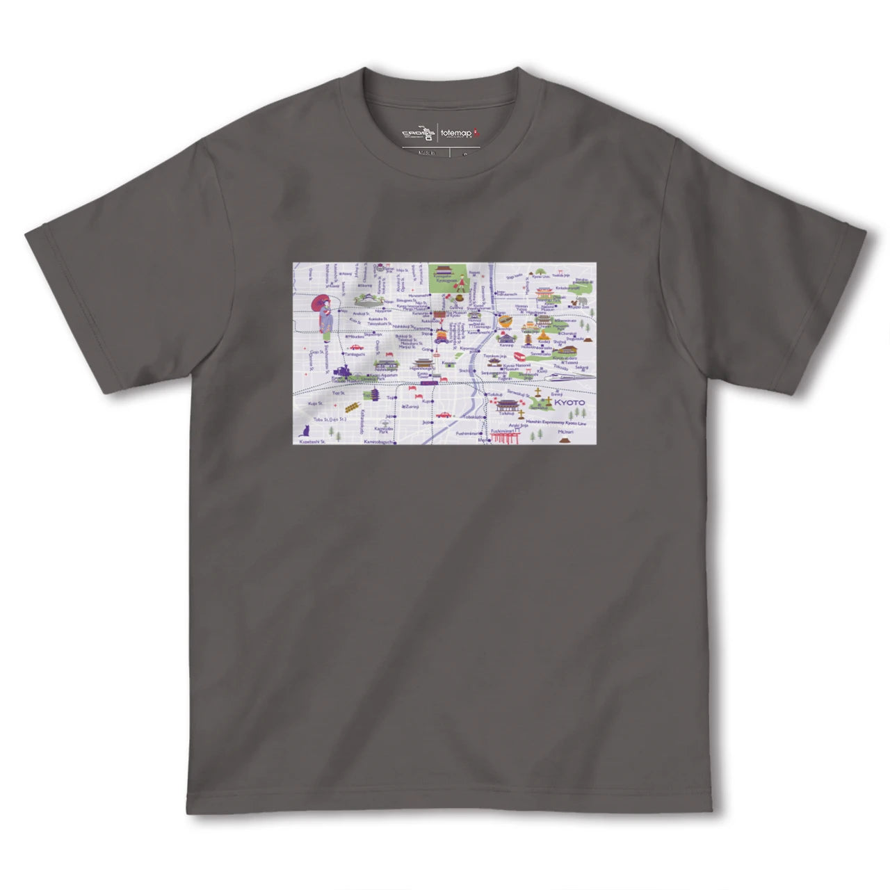 【京都(京都府)】イラストマップTシャツ