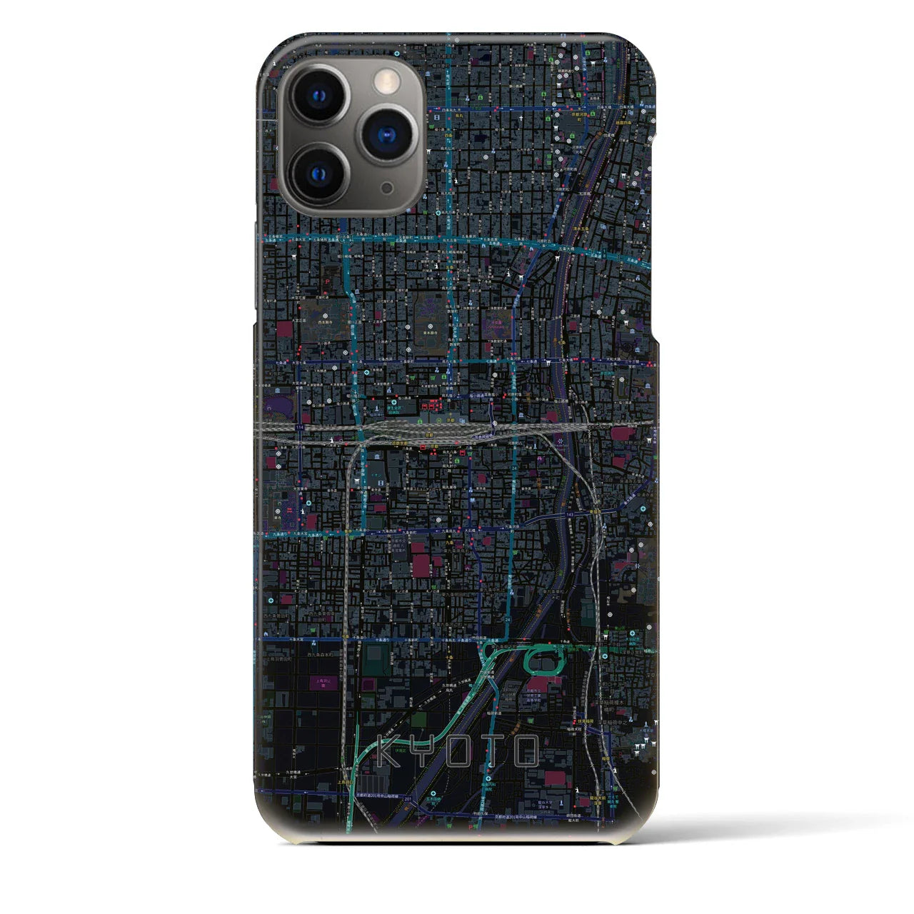 【京都2(京都府)】地図柄iPhoneケース(バックカバータイプ)