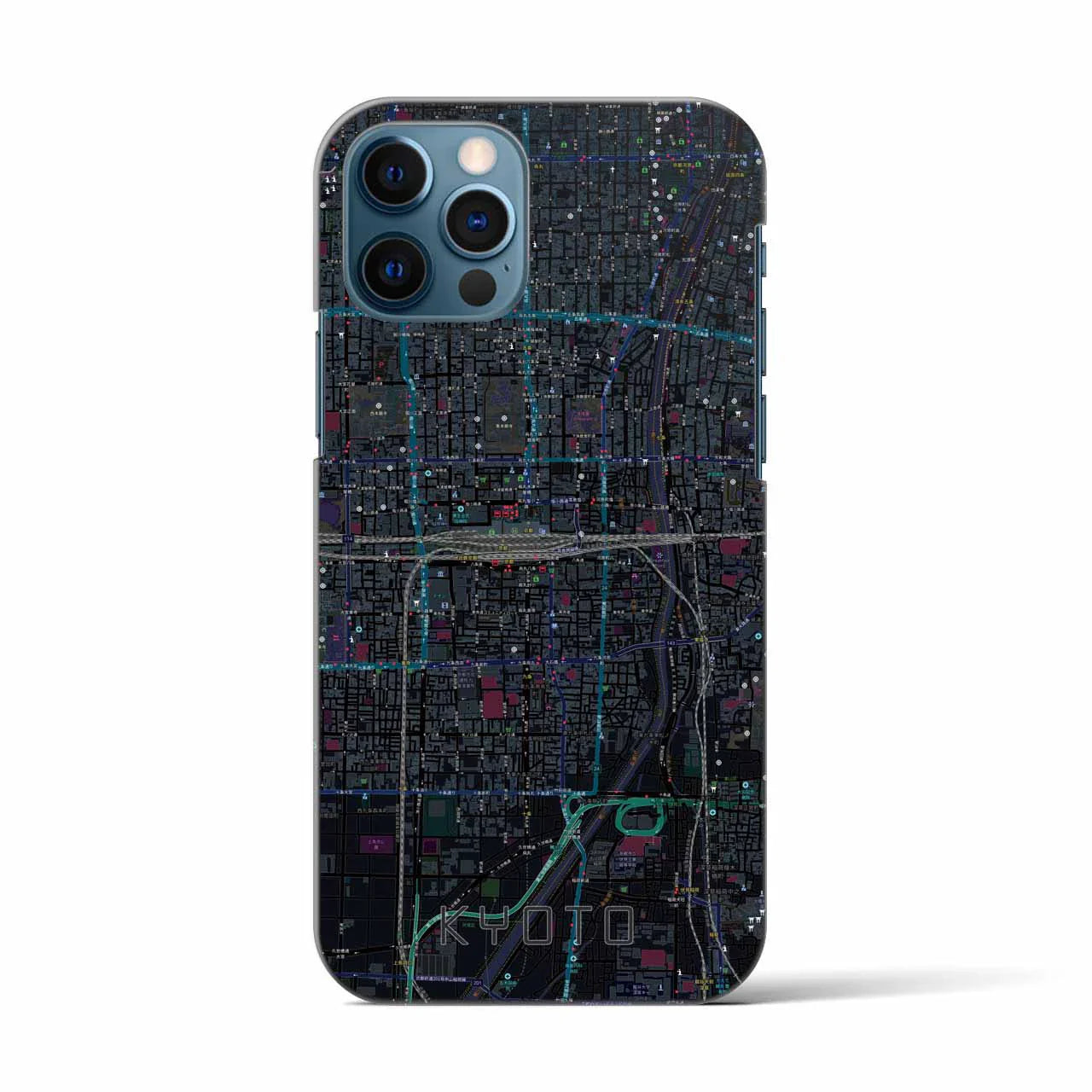 【京都2(京都府)】地図柄iPhoneケース(バックカバータイプ)