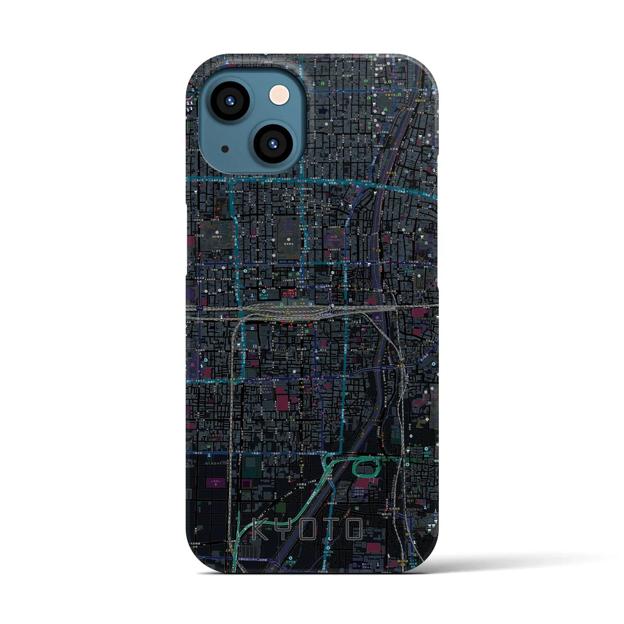【京都2(京都府)】地図柄iPhoneケース(バックカバータイプ)