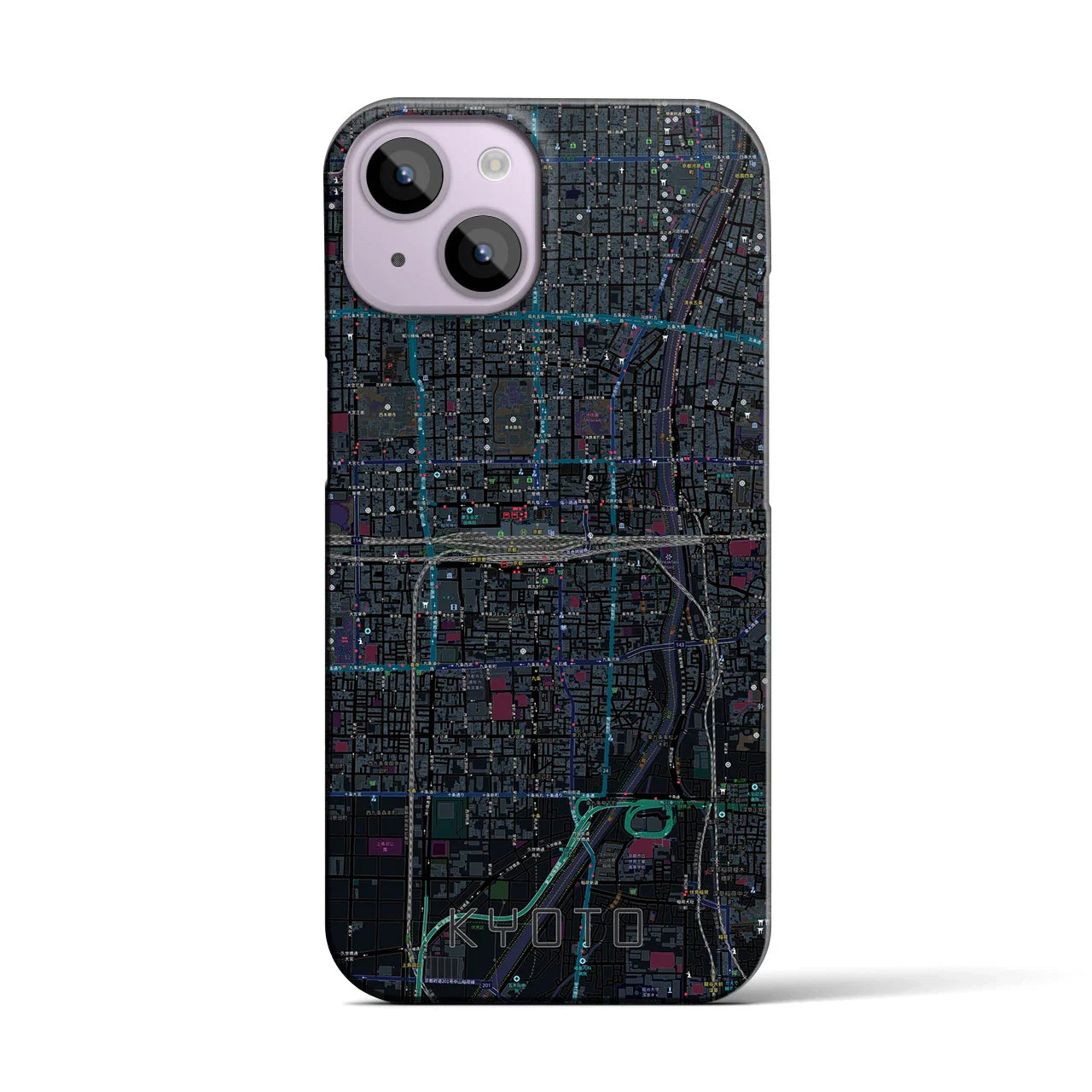 【京都2(京都府)】地図柄iPhoneケース(バックカバータイプ)