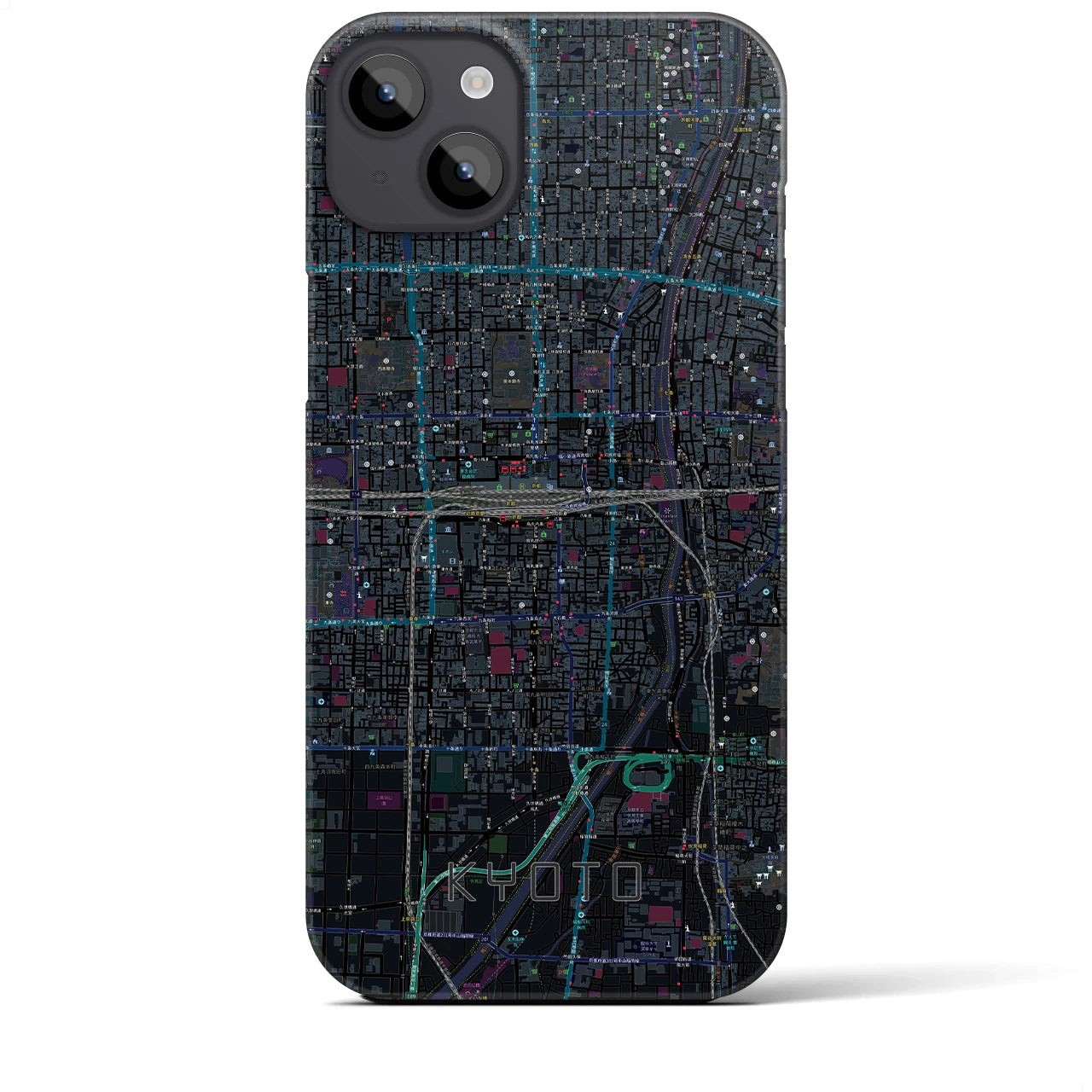 【京都2(京都府)】地図柄iPhoneケース(バックカバータイプ)