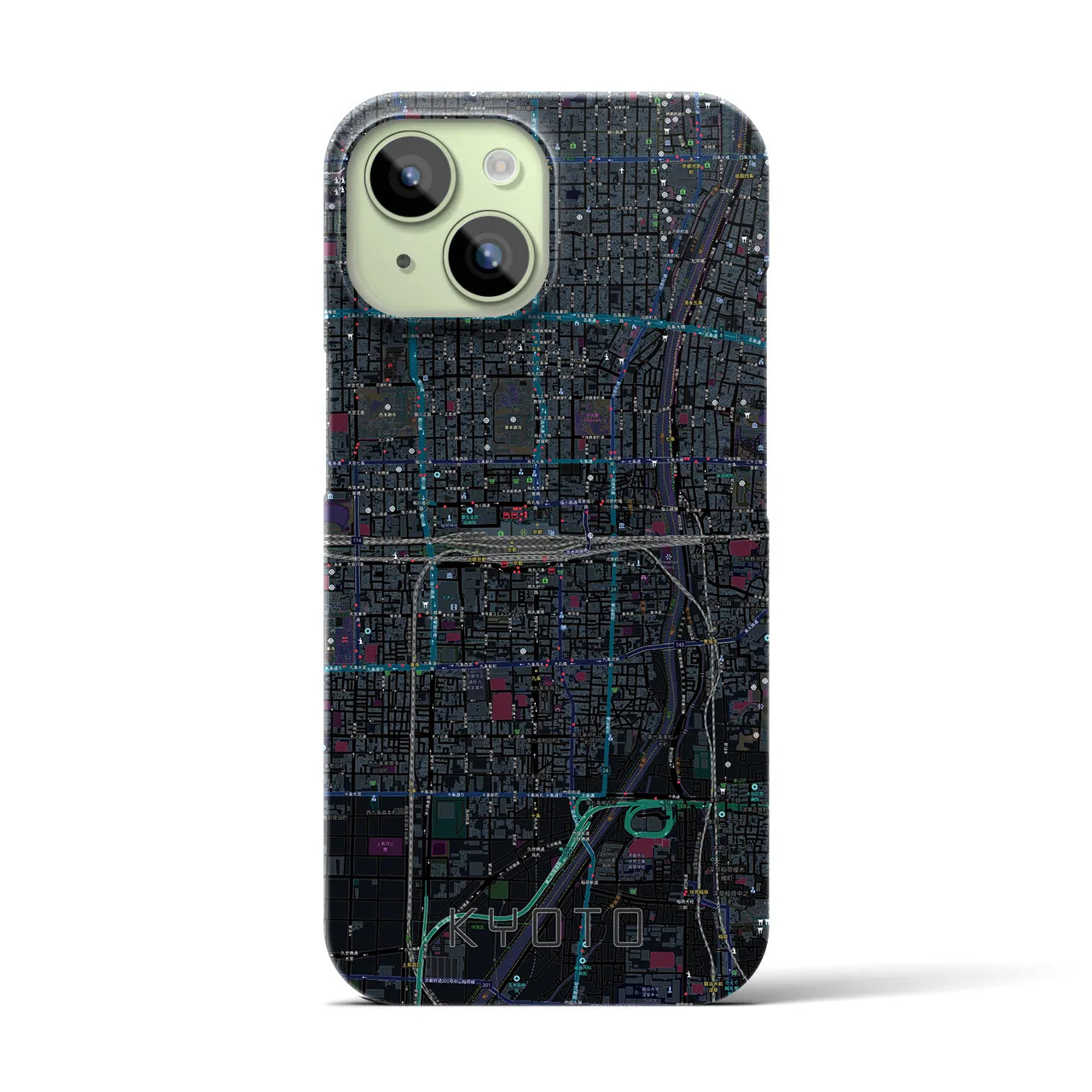 【京都2(京都府)】地図柄iPhoneケース(バックカバータイプ)