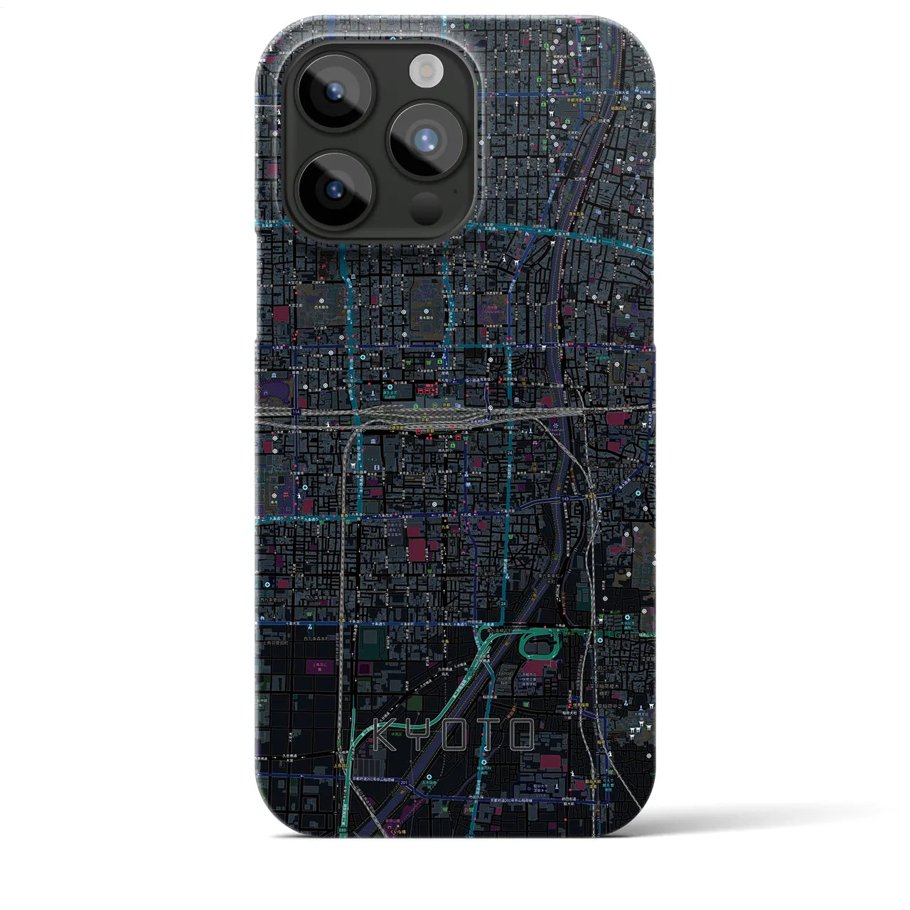 【京都2(京都府)】地図柄iPhoneケース(バックカバータイプ)