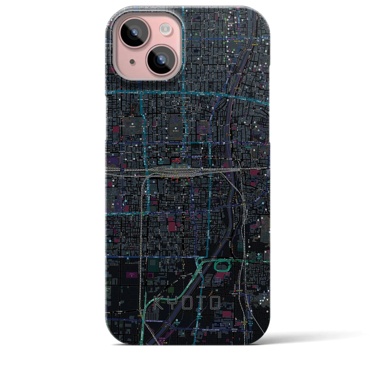 【京都2(京都府)】地図柄iPhoneケース(バックカバータイプ)