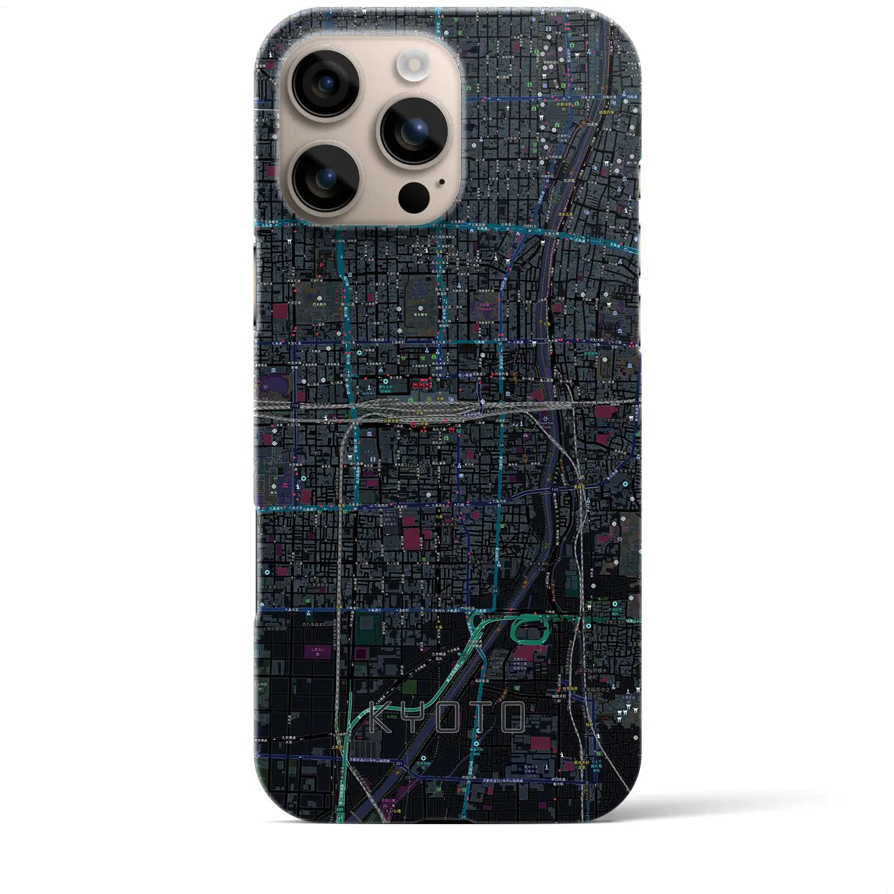 【京都2(京都府)】地図柄iPhoneケース(バックカバータイプ)