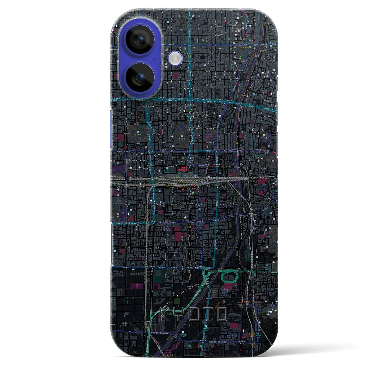 【京都2(京都府)】地図柄iPhoneケース(バックカバータイプ)