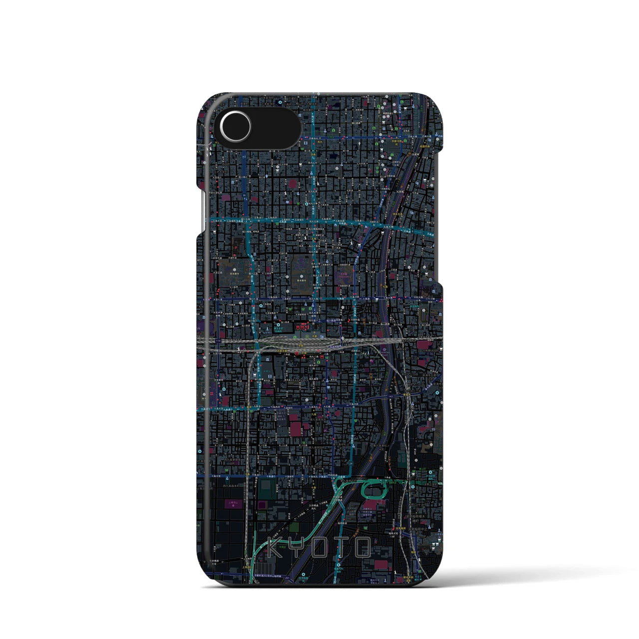 【京都2(京都府)】地図柄iPhoneケース(バックカバータイプ)