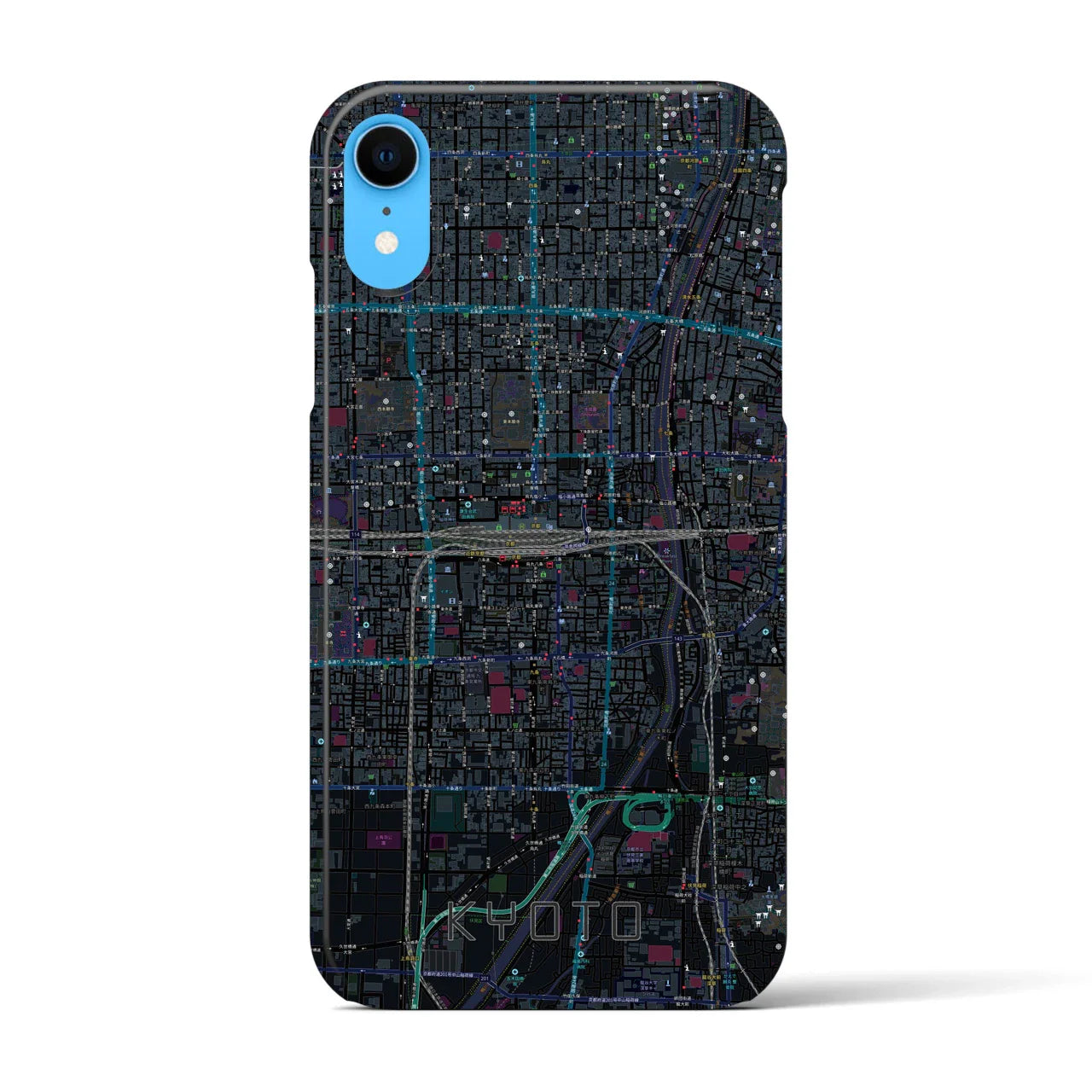 【京都2(京都府)】地図柄iPhoneケース(バックカバータイプ)