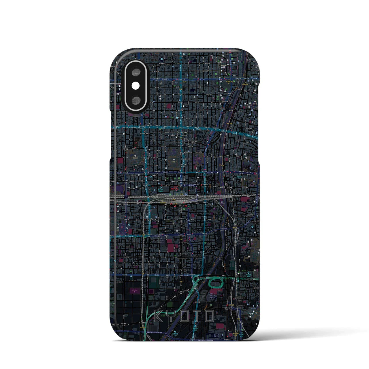 【京都2(京都府)】地図柄iPhoneケース(バックカバータイプ)