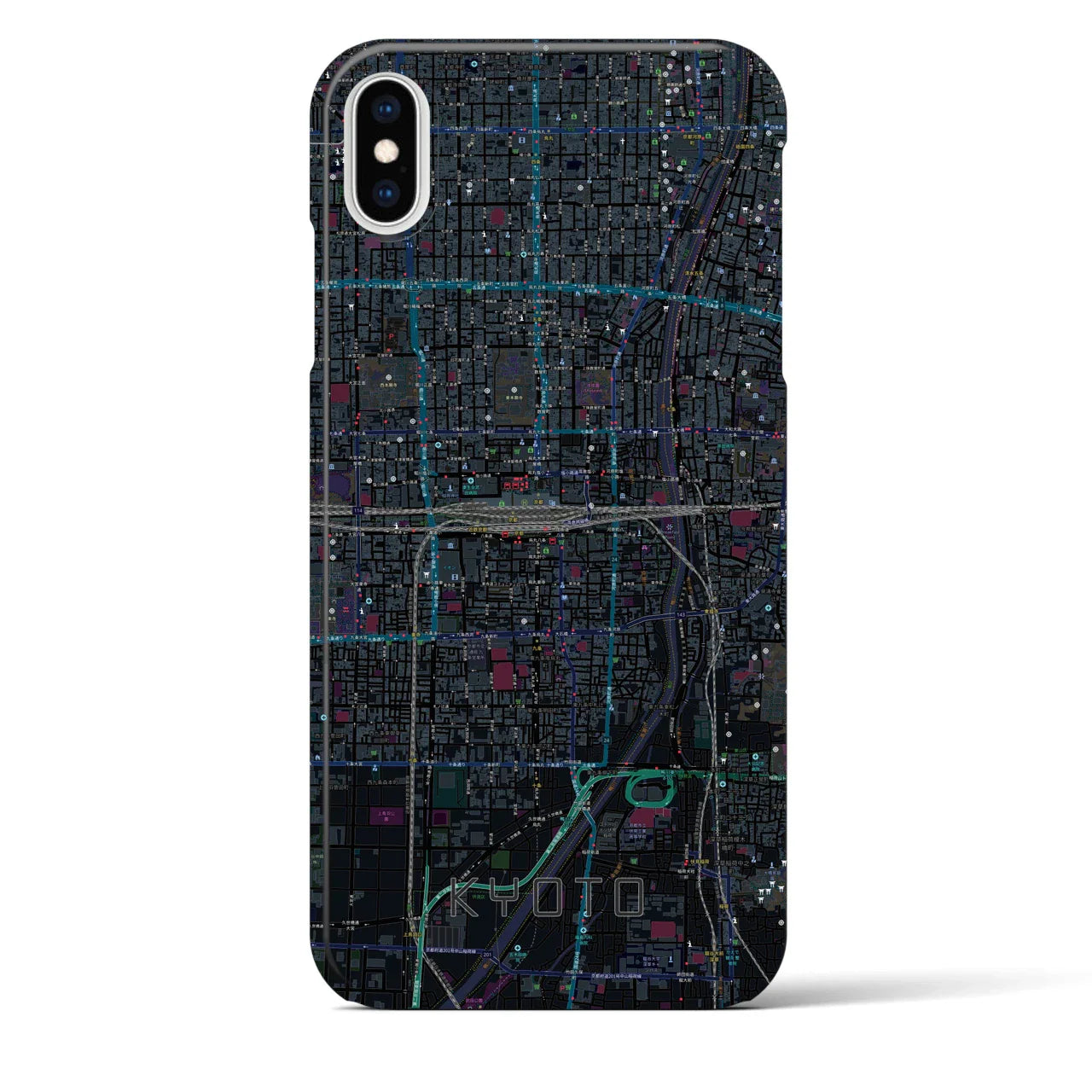 【京都2(京都府)】地図柄iPhoneケース(バックカバータイプ)