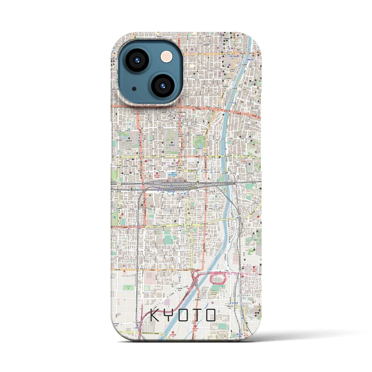 【京都2(京都府)】地図柄iPhoneケース(バックカバータイプ)