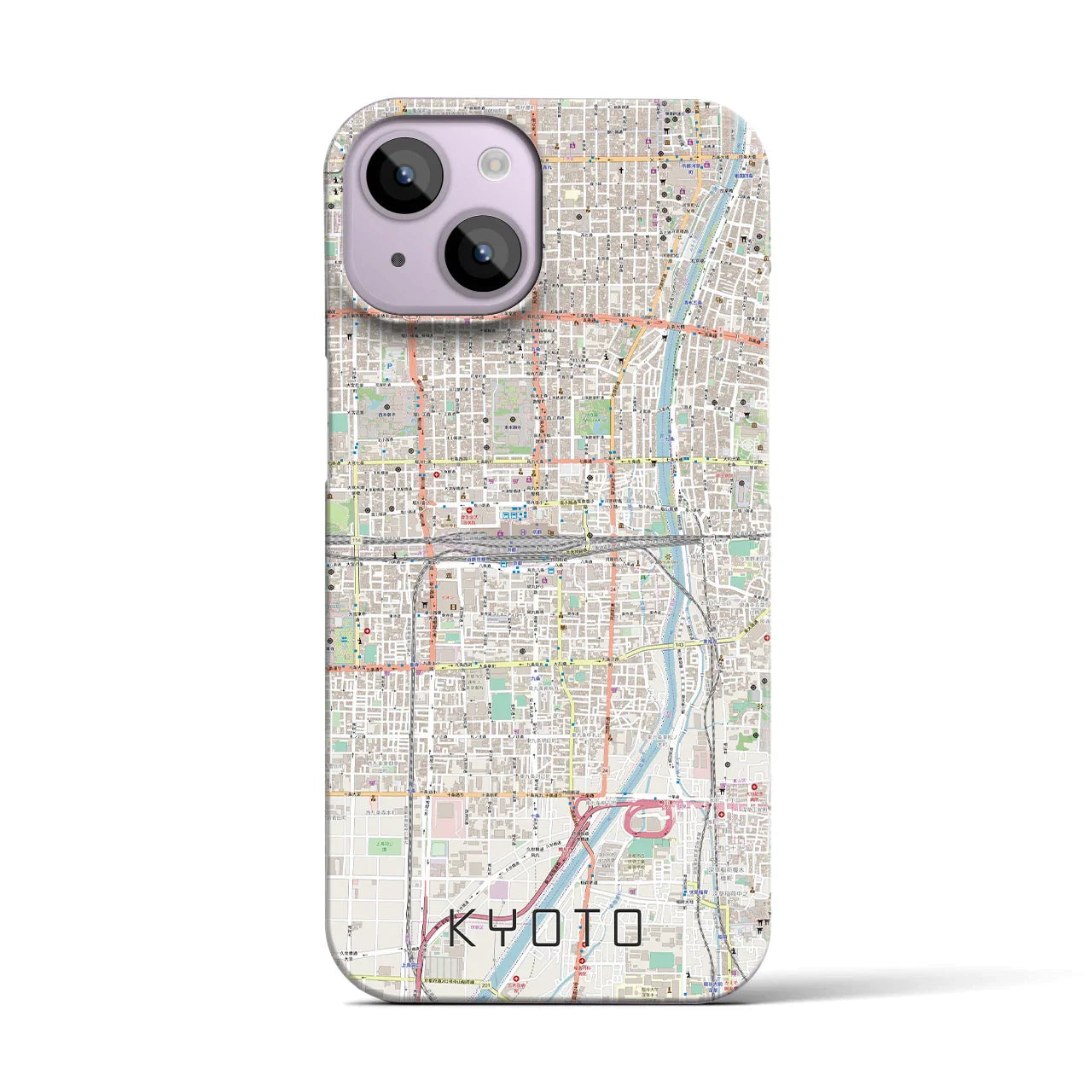【京都2(京都府)】地図柄iPhoneケース(バックカバータイプ)