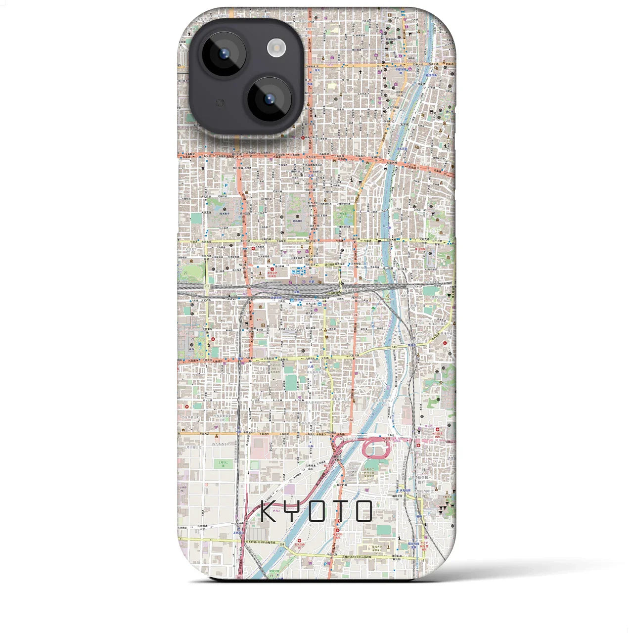 【京都2(京都府)】地図柄iPhoneケース(バックカバータイプ)