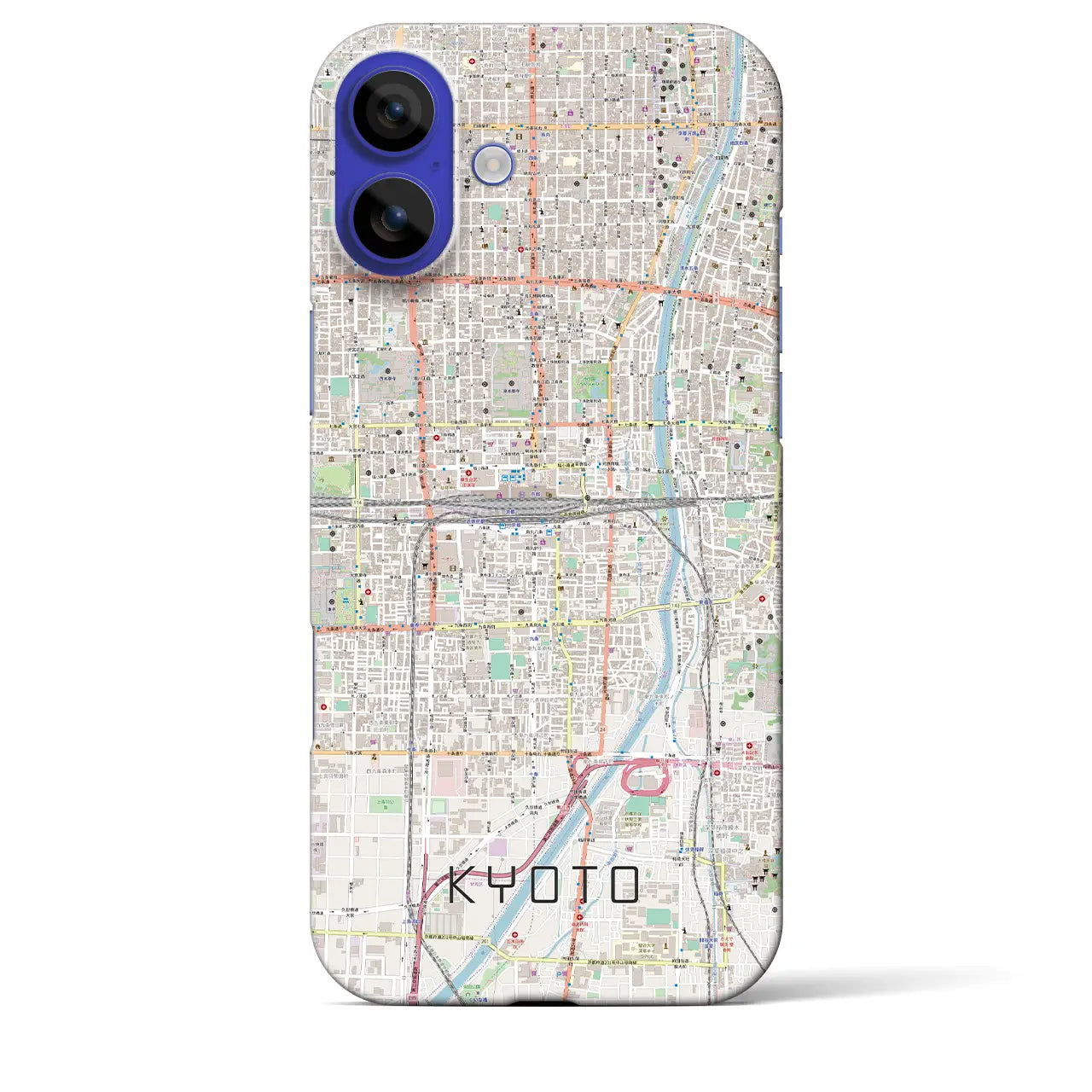 【京都2(京都府)】地図柄iPhoneケース(バックカバータイプ)ナチュラル・iPhone 16 Pro Max 用