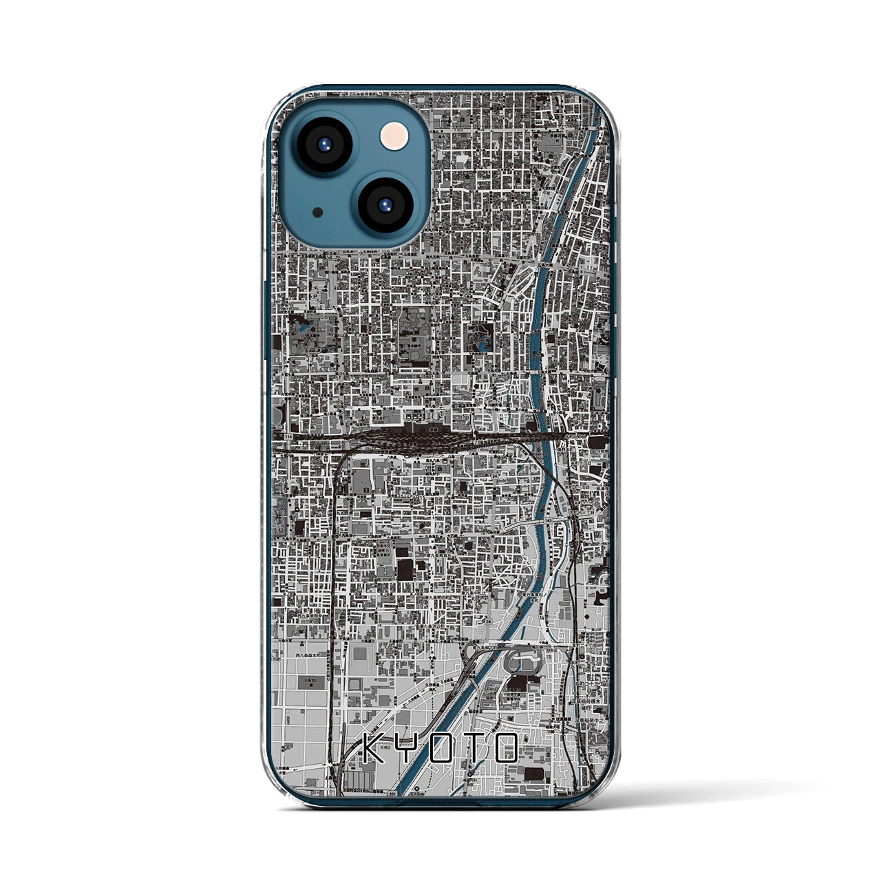 【京都2(京都府)】地図柄iPhoneケース(クリアタイプ)