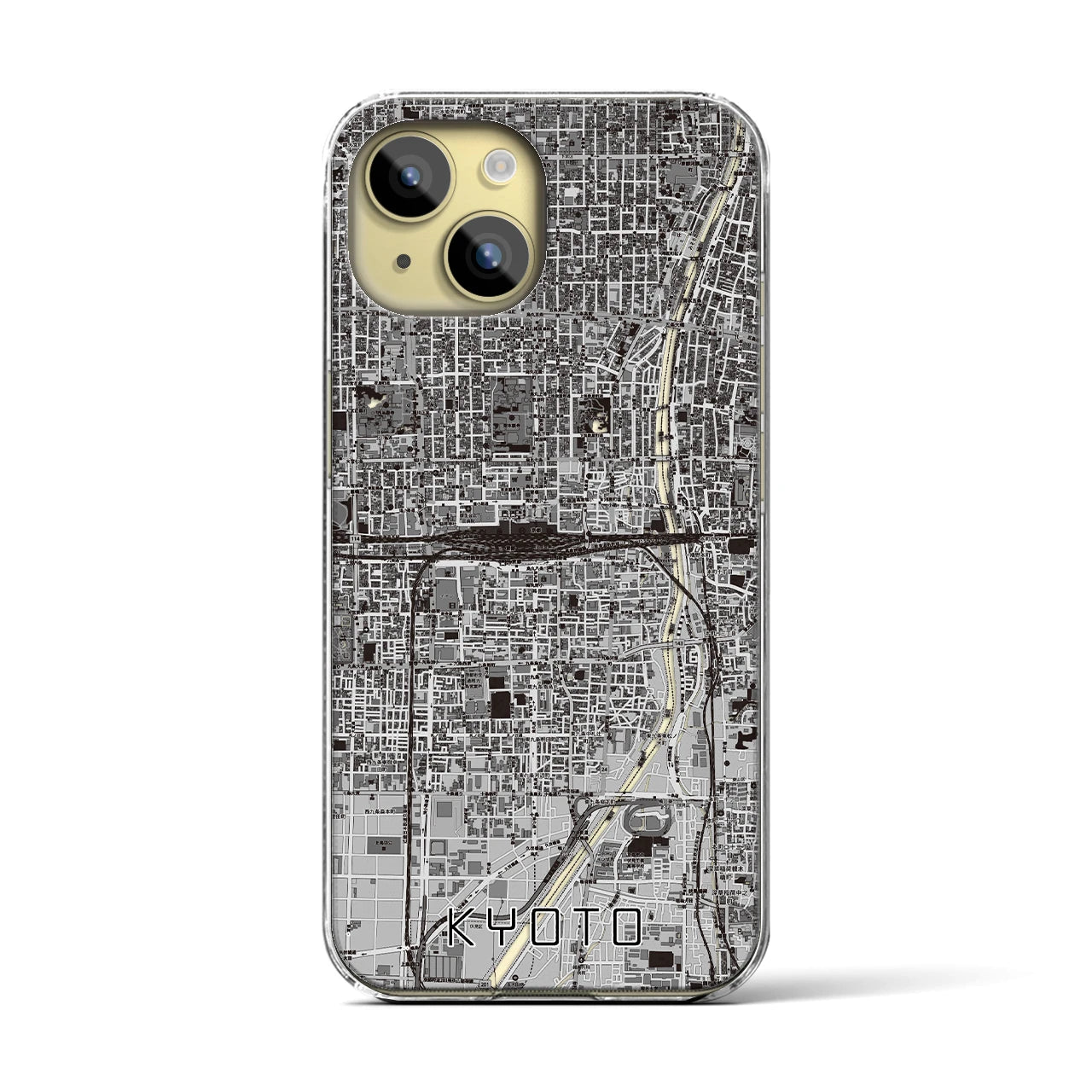【京都2(京都府)】地図柄iPhoneケース(クリアタイプ)