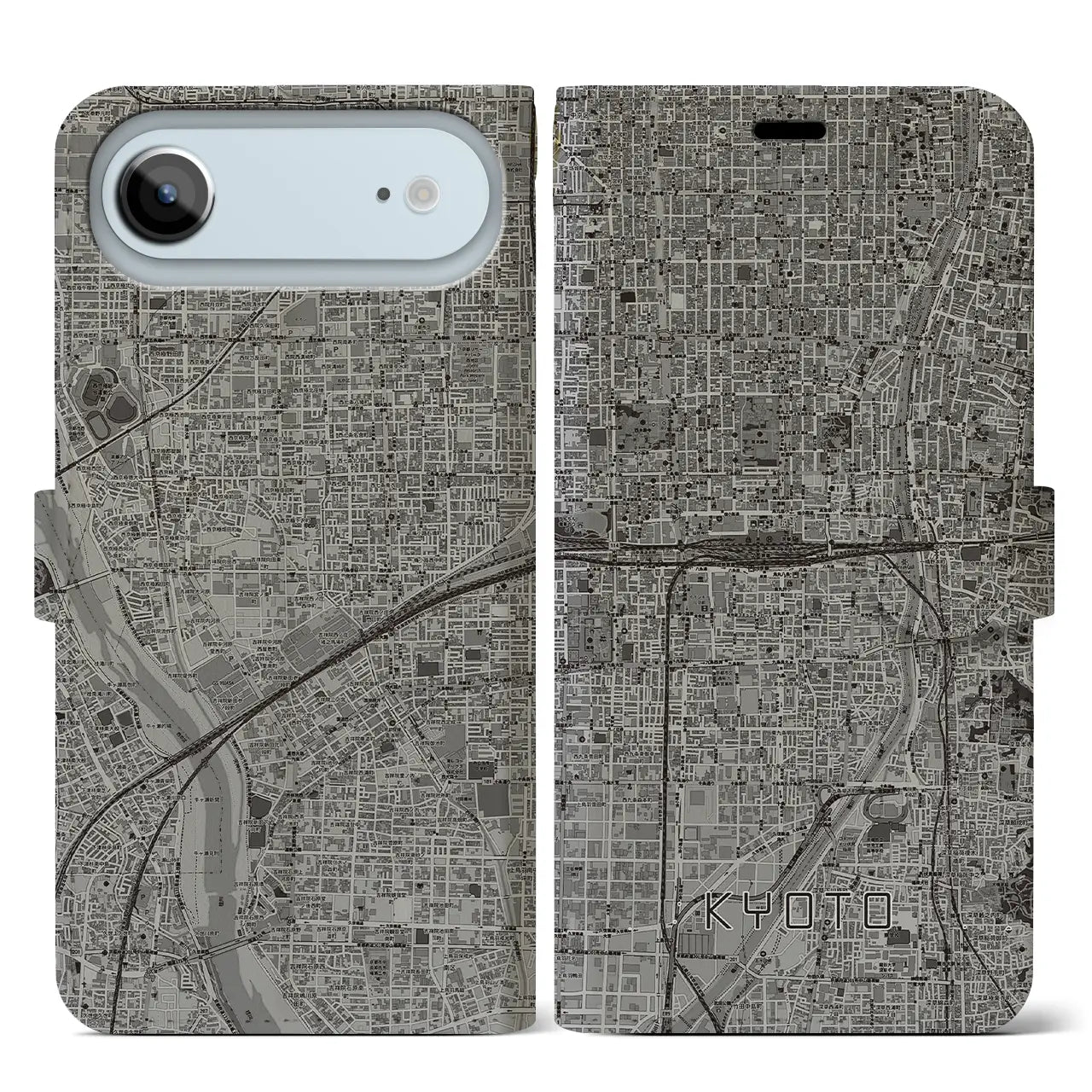 【京都2(京都府)】地図柄iPhoneケース(手帳タイプ)