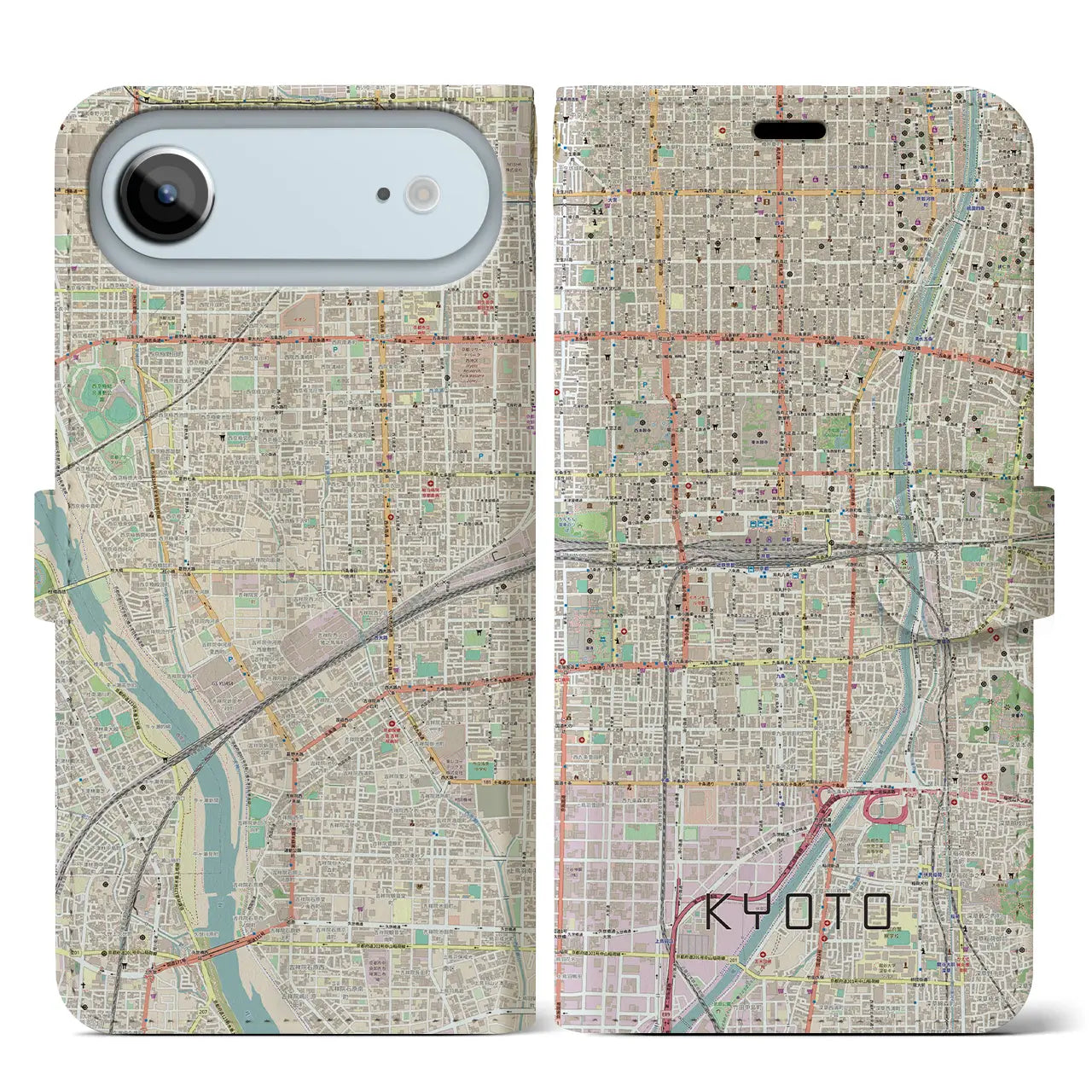 【京都2(京都府)】地図柄iPhoneケース(手帳タイプ)